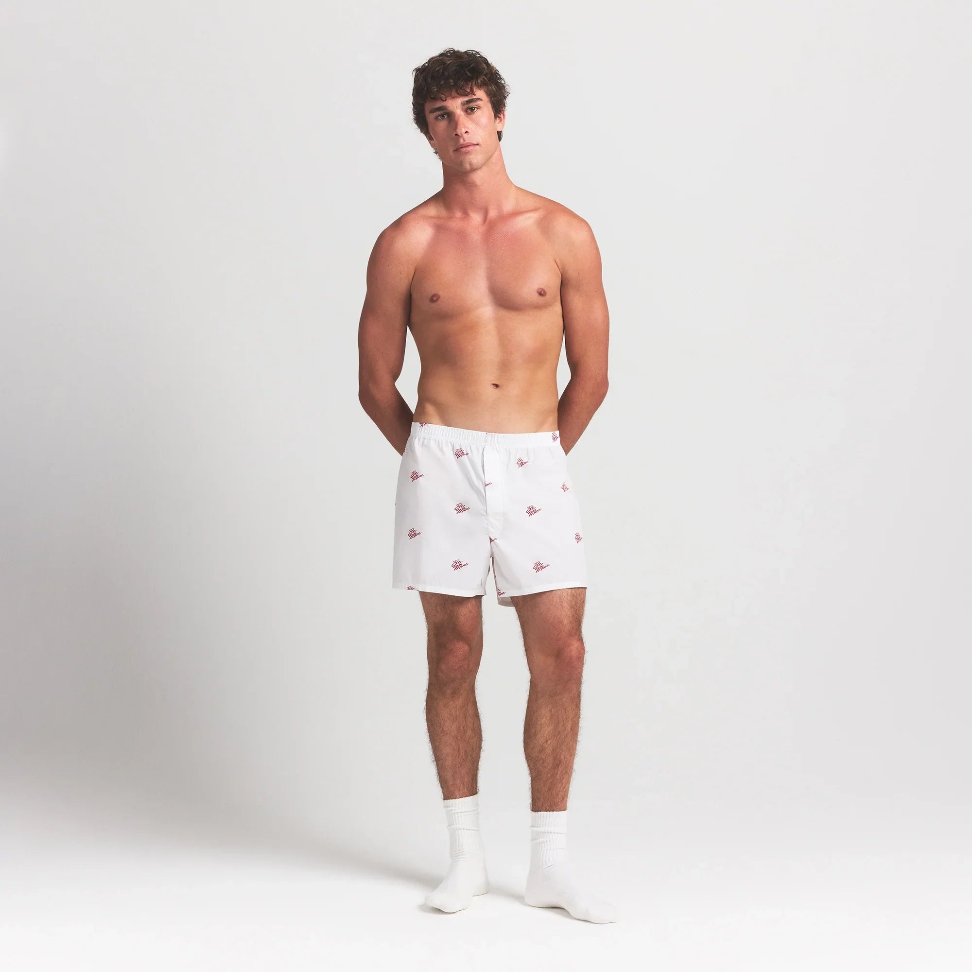 SKIMS COTTON POPLIN MENS BOXER | CHALK BE MINE