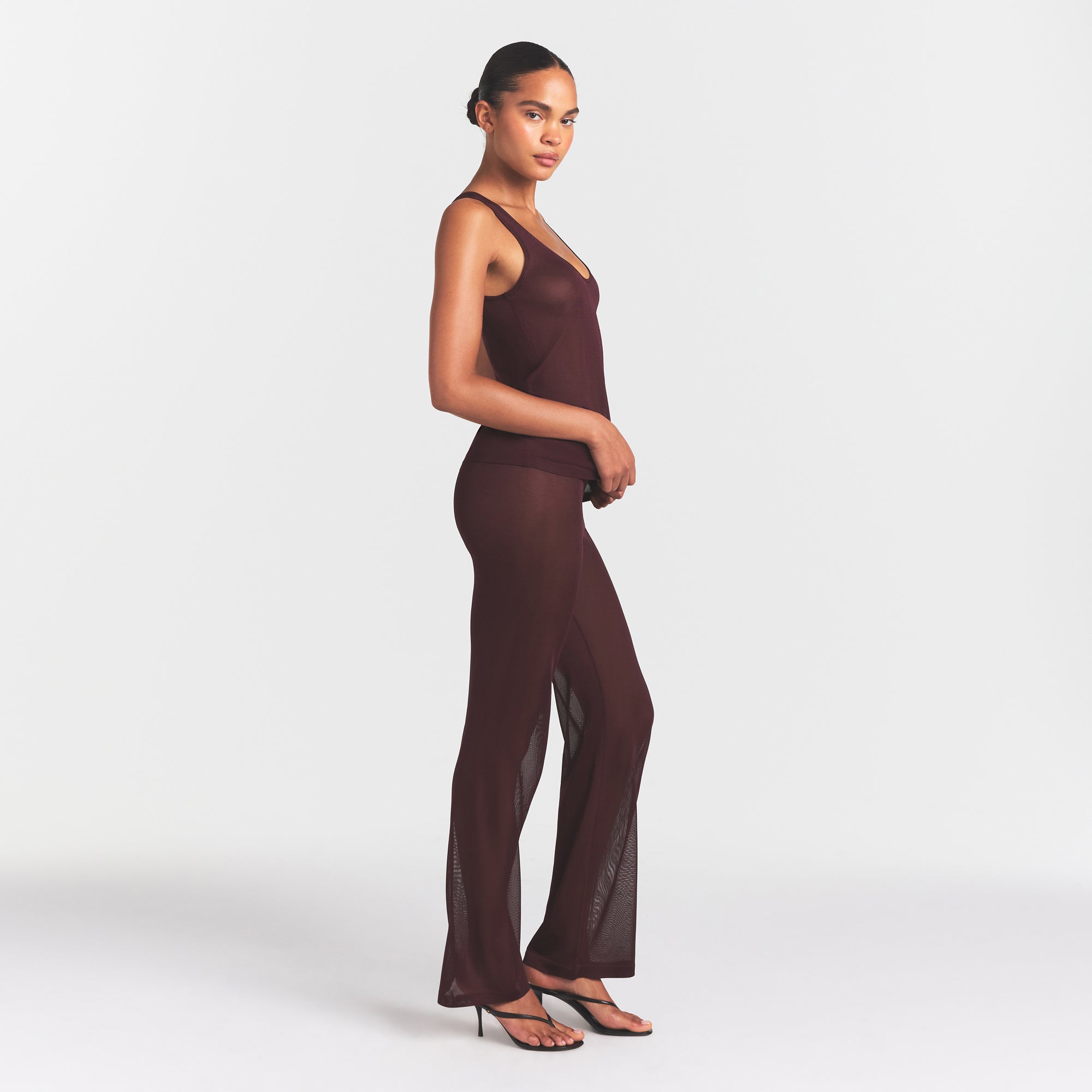 SKIMS SLINKY KNIT LOW RISE PANT | CURRANT