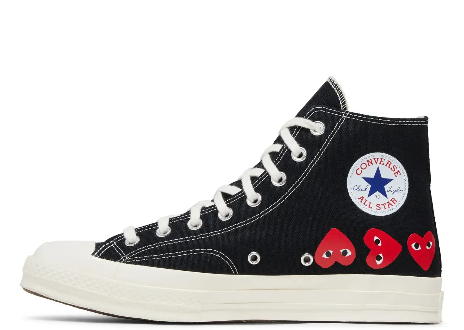 Converse Chuck Taylor All Star 70 Hi Comme Des Garcons PLAY Multi-Heart Black - My Suti