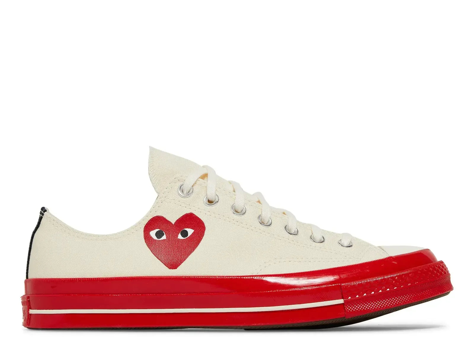 Converse Chuck Taylor All Star 70 Ox Comme Des Garcons PLAY Egret Red Midsole - My Suti