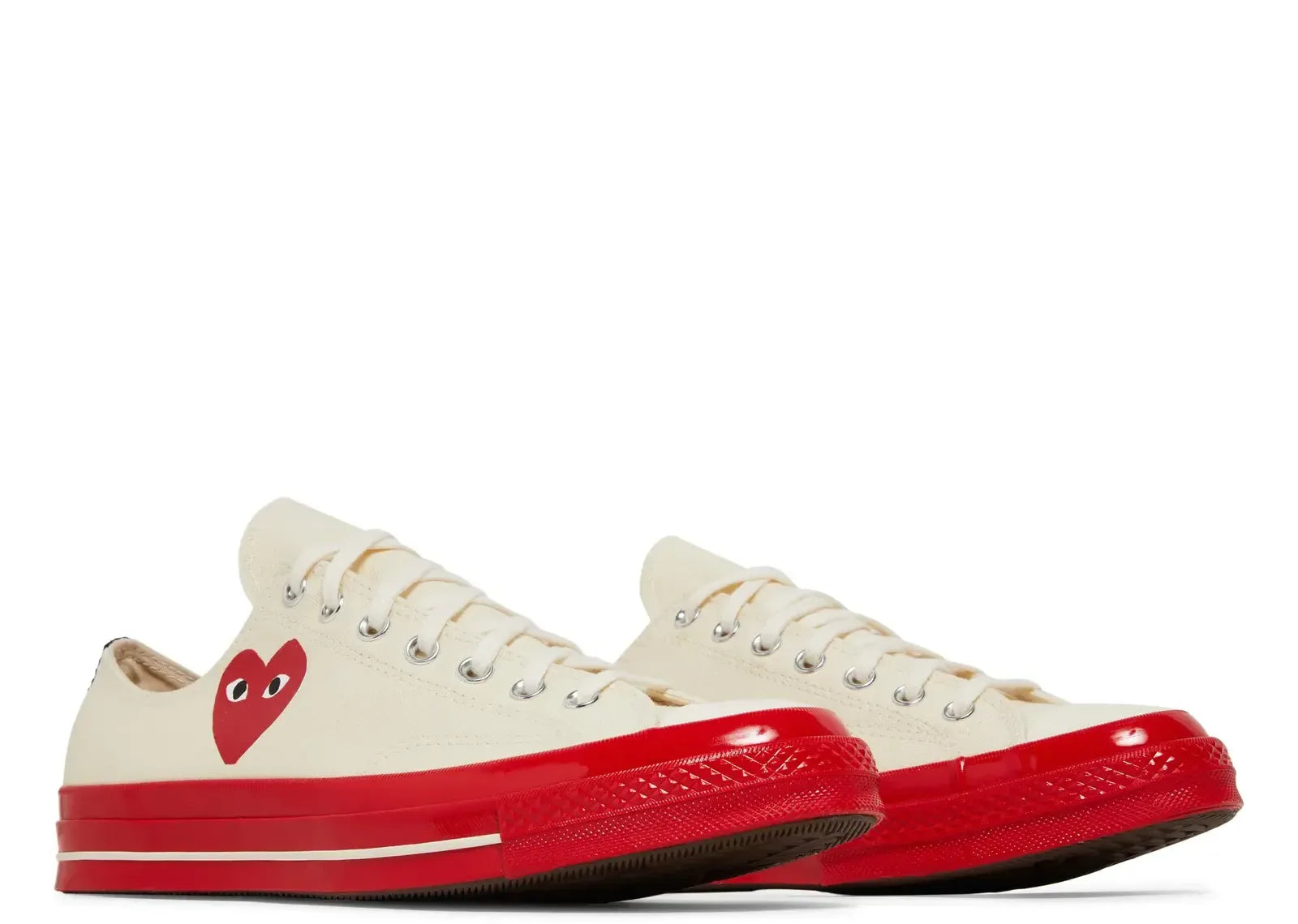 Converse Chuck Taylor All Star 70 Ox Comme Des Garcons PLAY Egret Red Midsole - My Suti