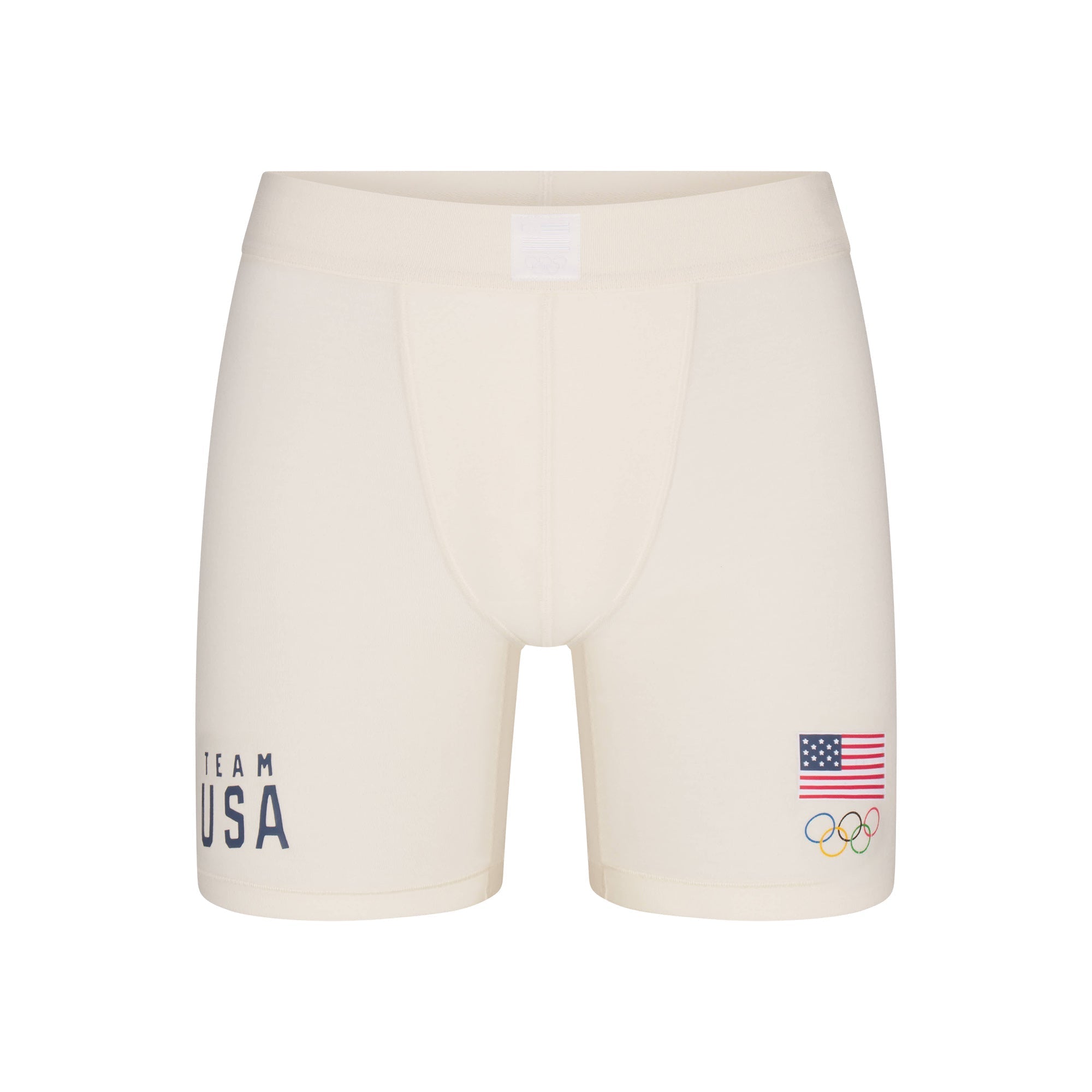 SKIMS FOR TEAM USA SKIMS COTTON MENS OLYMPIC 5" BOXER BRIEF | ECRU
