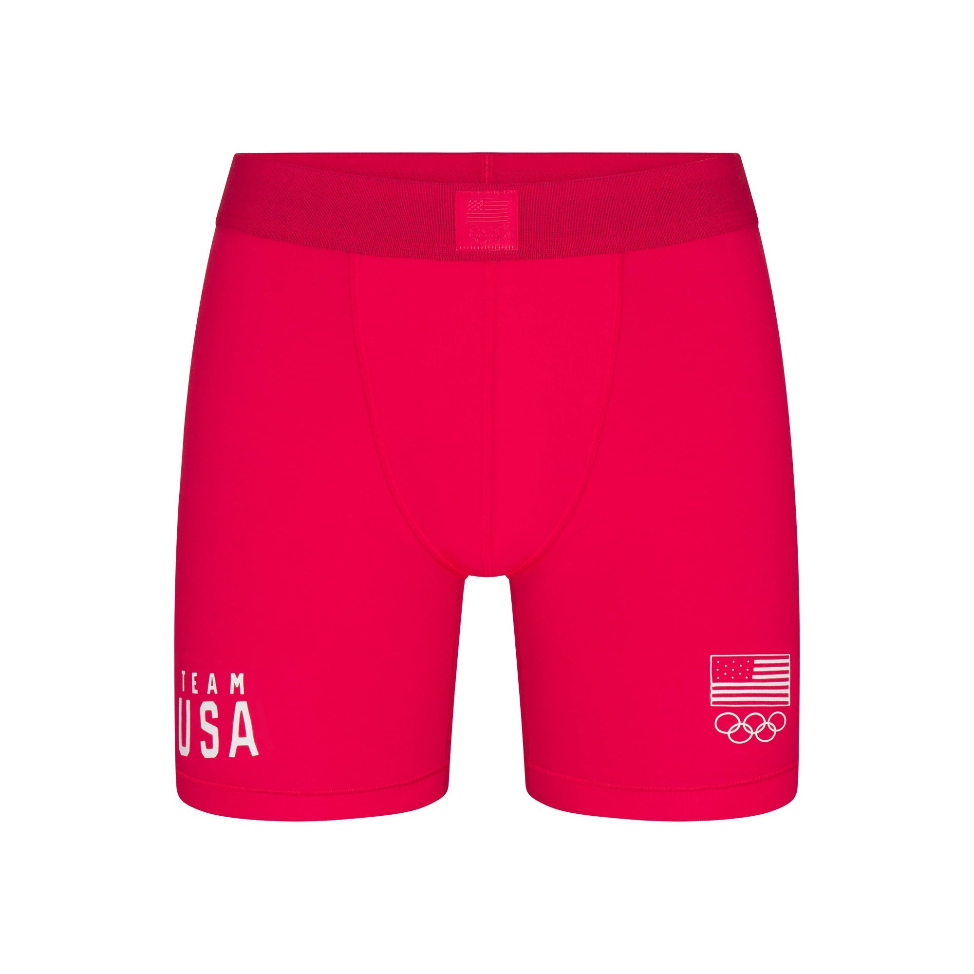 SKIMS FOR TEAM USA SKIMS COTTON MENS OLYMPIC 5" BOXER BRIEF | RED