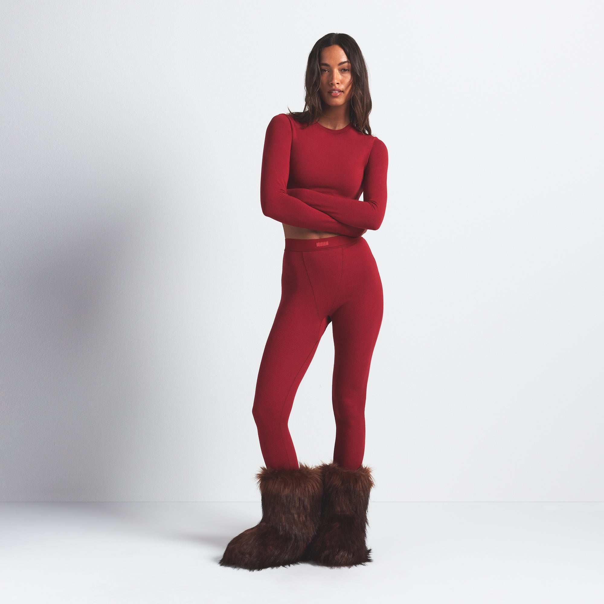 SKIMS FAUX FUR BOOT | COCOA