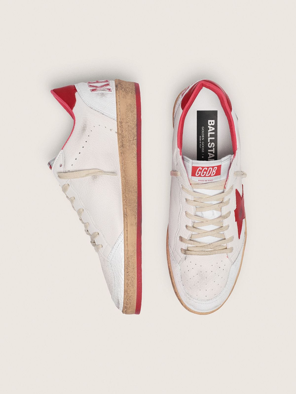 Golden Goose Men's Ball Star in white leather