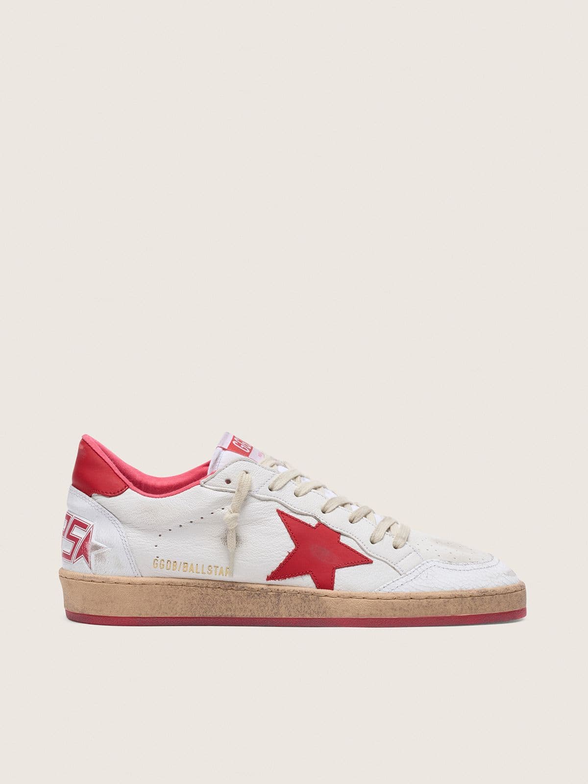 Golden Goose Men's Ball Star in white leather