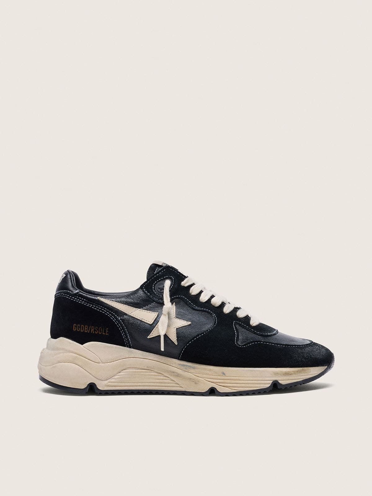Golden Goose Women's Running Sole in black nappa and suede