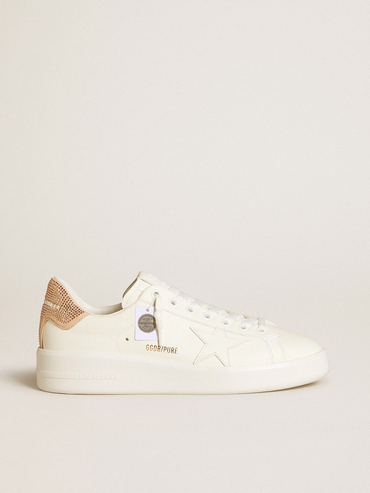 Golden Goose Purestar with leather star and suede heel tab with Swarovski crystals