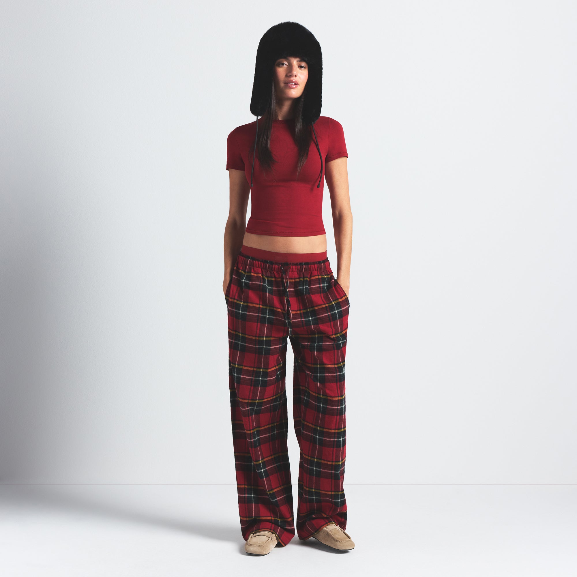 SKIMS FAUX FUR TRAPPER HAT | OBSIDIAN