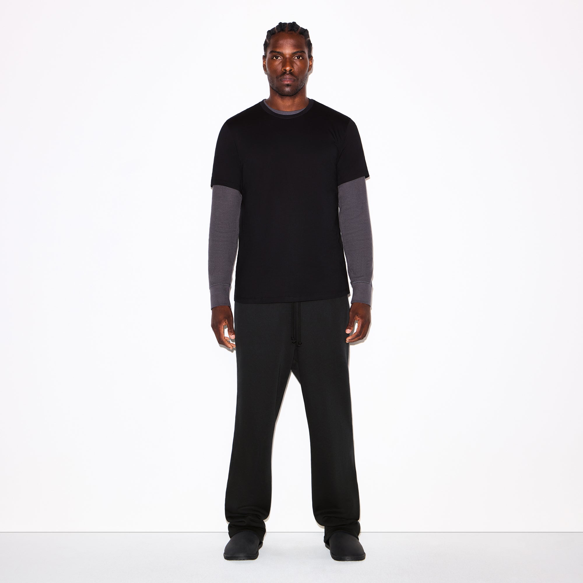 SKIMS FLEECE LOUNGE MENS CLASSIC STRAIGHT LEG PANT | WASHED ONYX