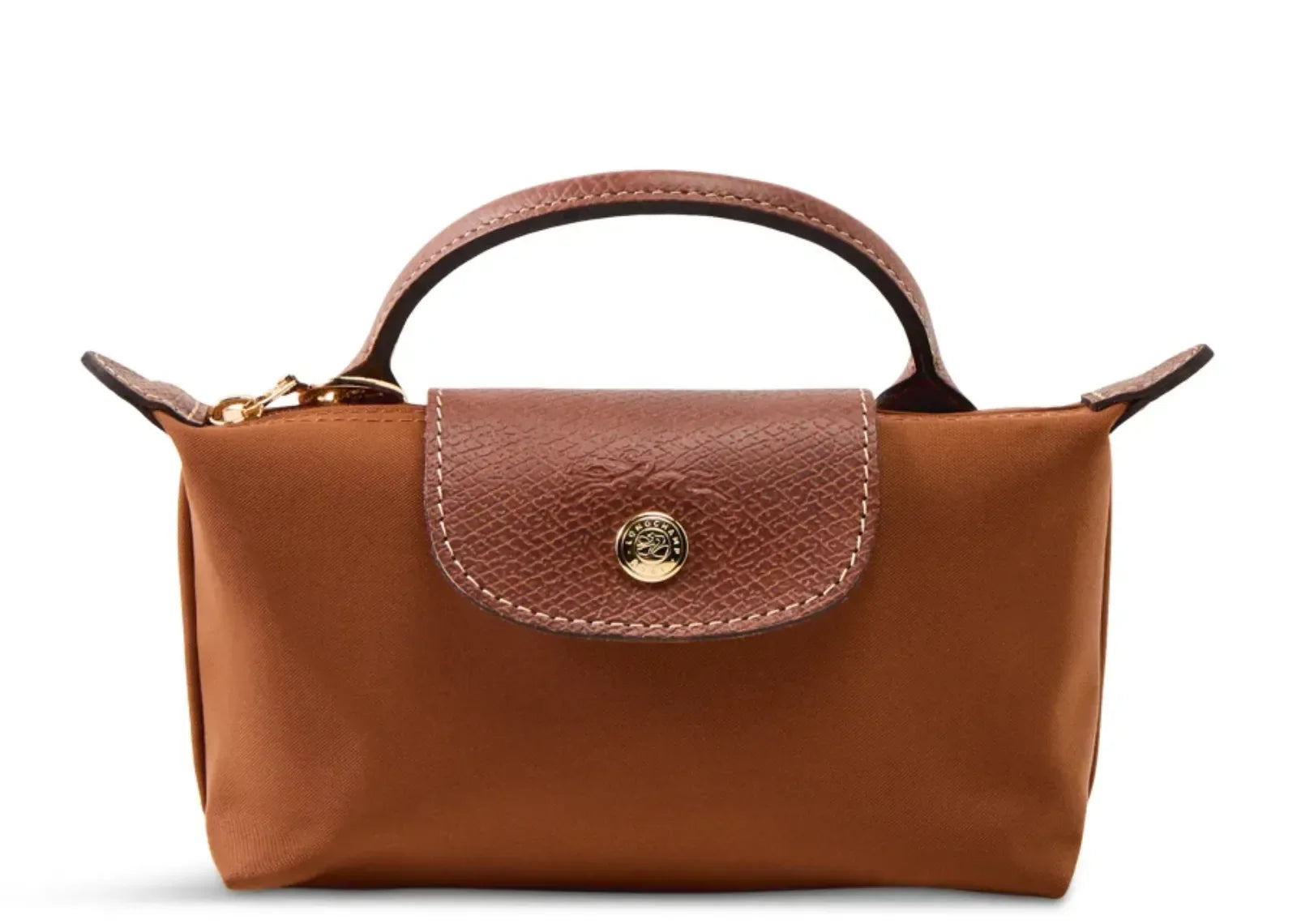 Longchamp Le Pliage Original Pouch With Handle Cognac - My Suti
