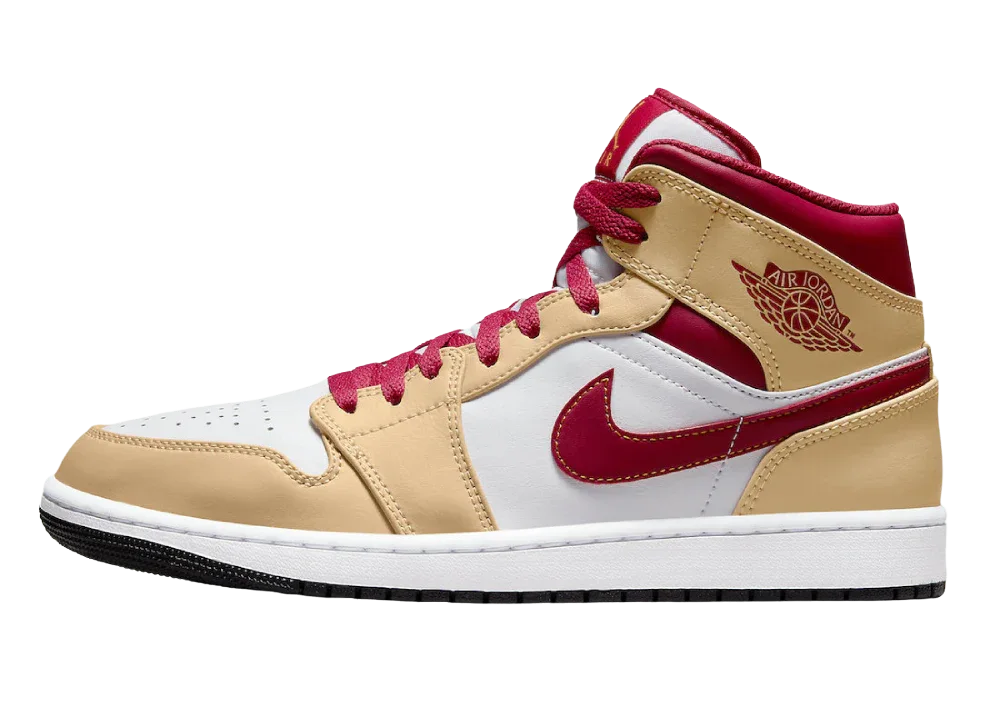Nike Air Jordan 1 Mid Beige White Red - My Suti