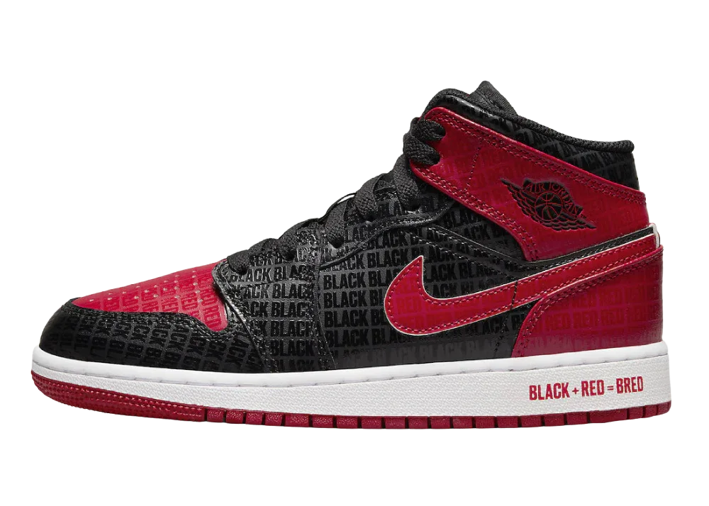 Nike Air Jordan 1 Mid Bred Text (GS) - My Suti