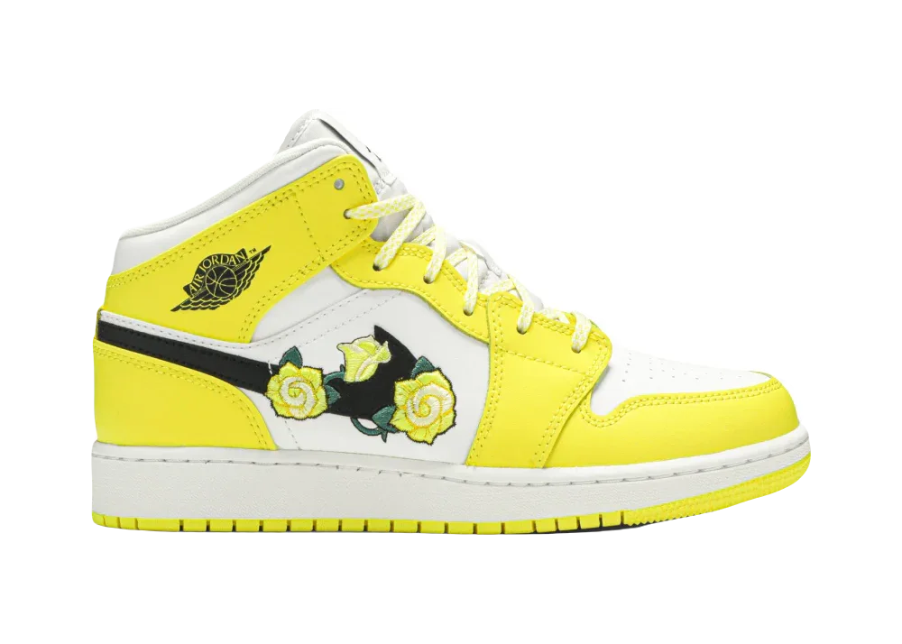 Nike Air Jordan 1 Mid Dynamic Yellow Floral (GS) - My Suti