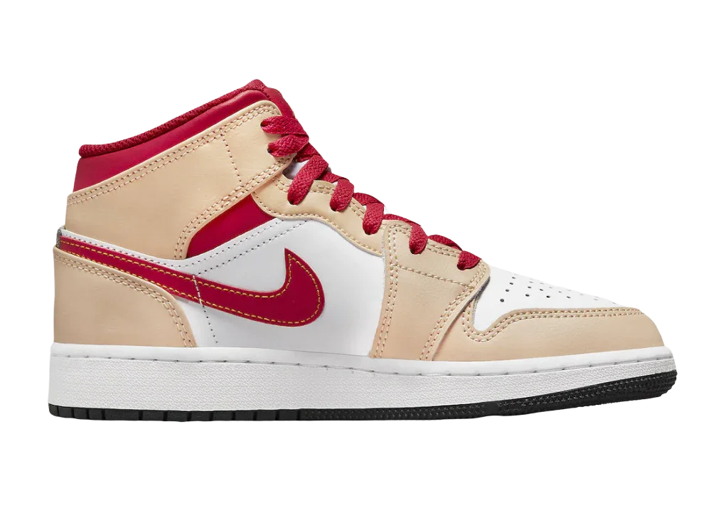 Nike Air Jordan 1 Mid Light Curry Cardinal (GS) - My Suti