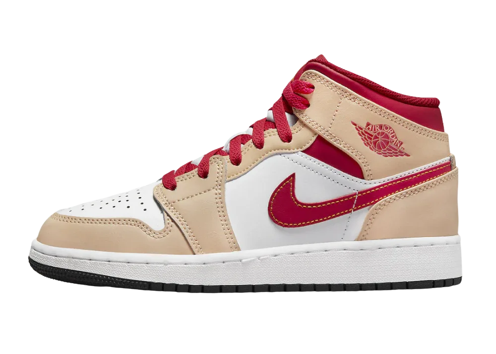 Nike Air Jordan 1 Mid Light Curry Cardinal (GS) - My Suti