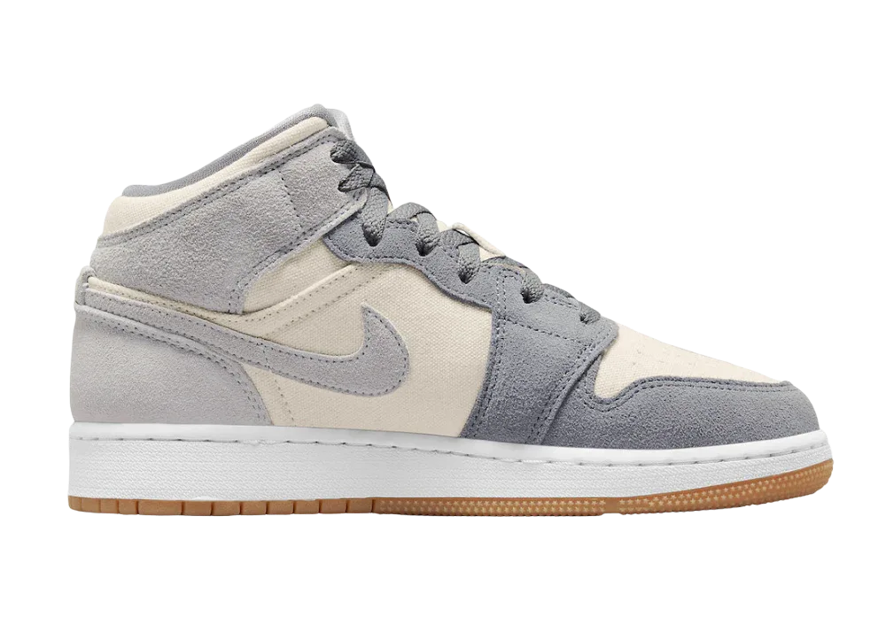 Nike Air Jordan 1 Mid SE Coconut Milk Particle Grey (GS) - My Suti