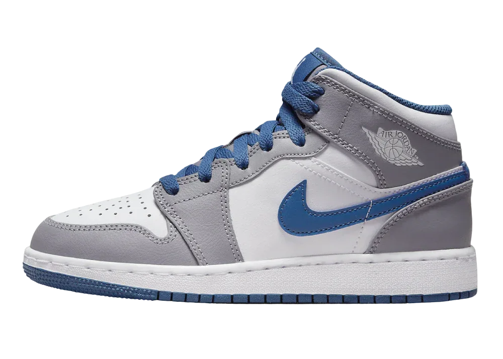 Nike Air Jordan 1 Mid True Blue Cement (GS) - My Suti