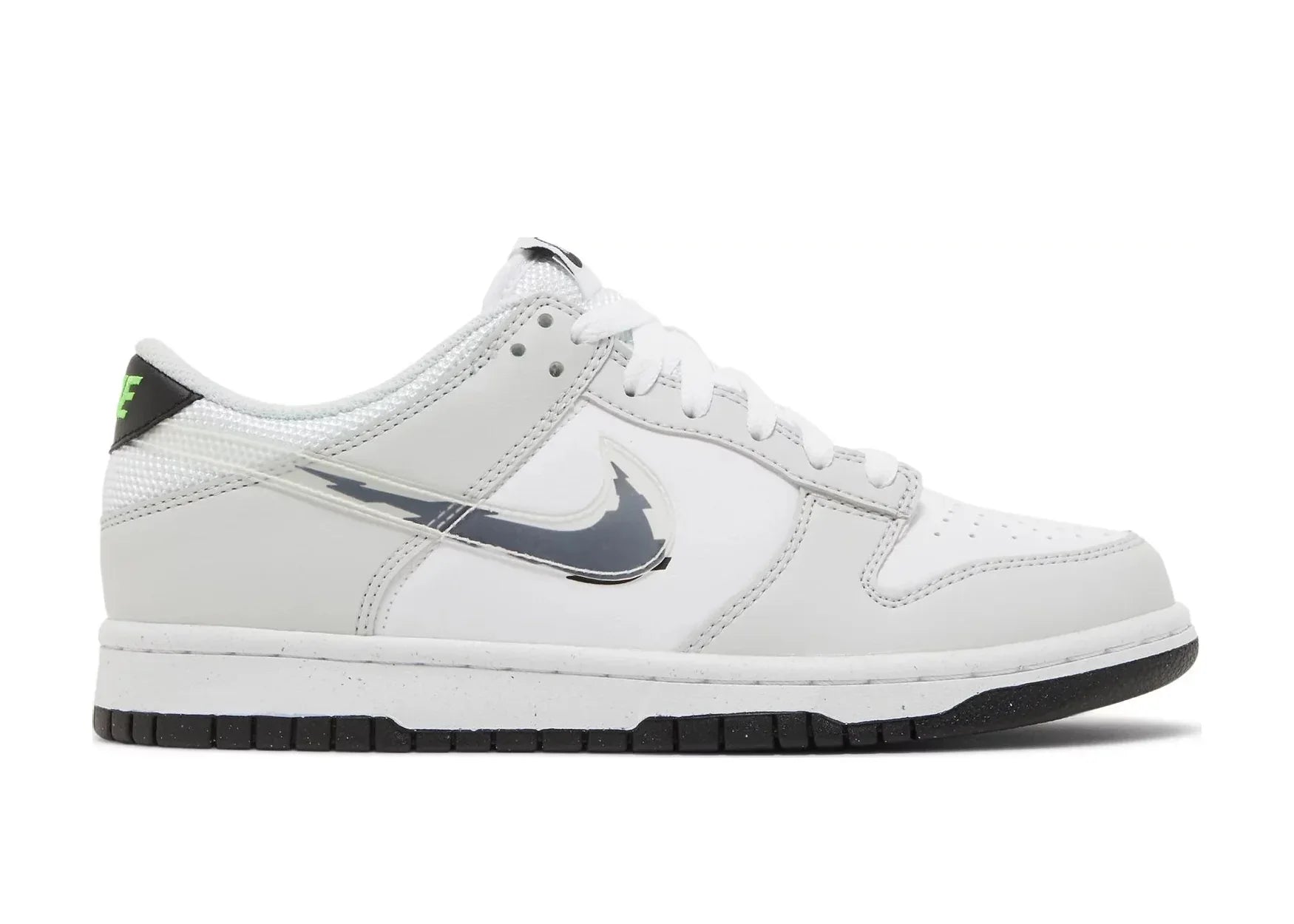 Nike Dunk Low Glitch Swoosh White Grey (GS) - My Suti