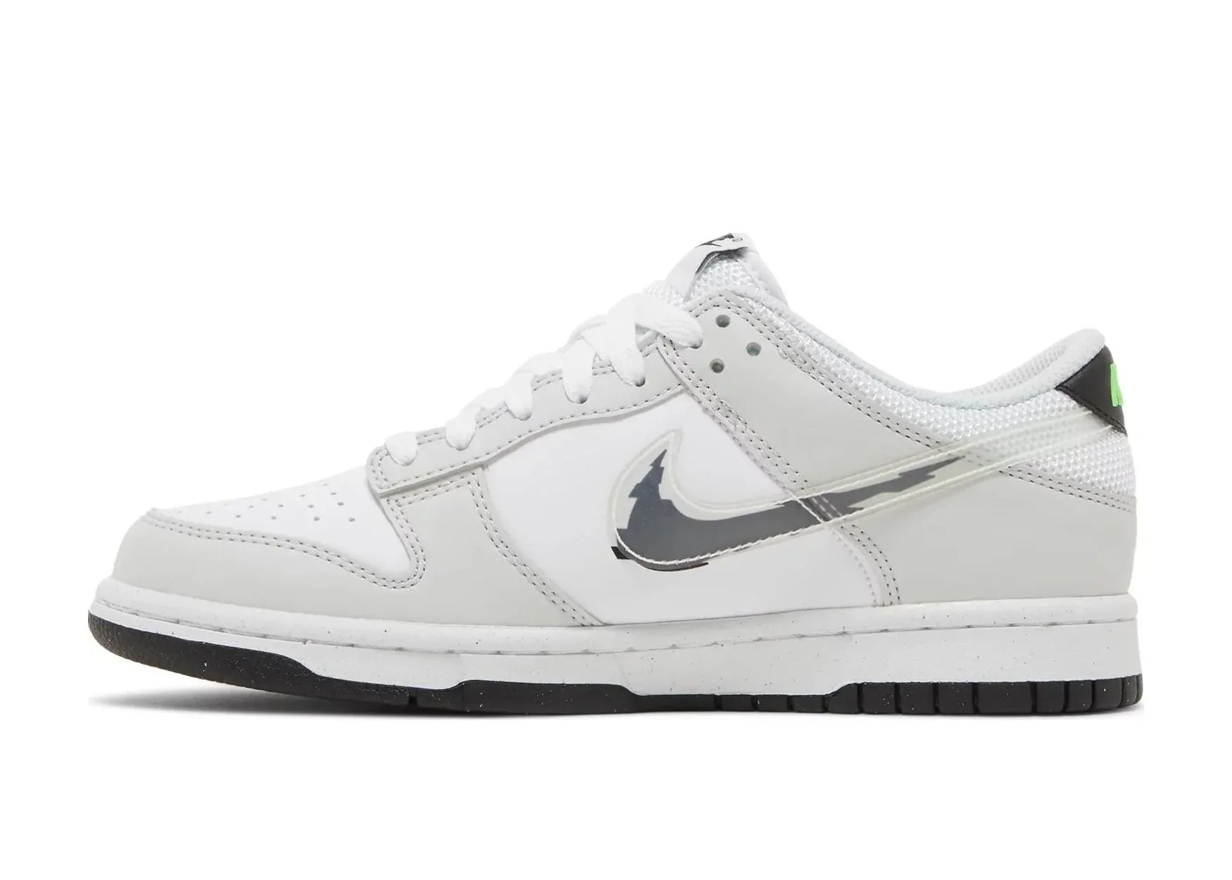 Nike Dunk Low Glitch Swoosh White Grey (GS) - My Suti