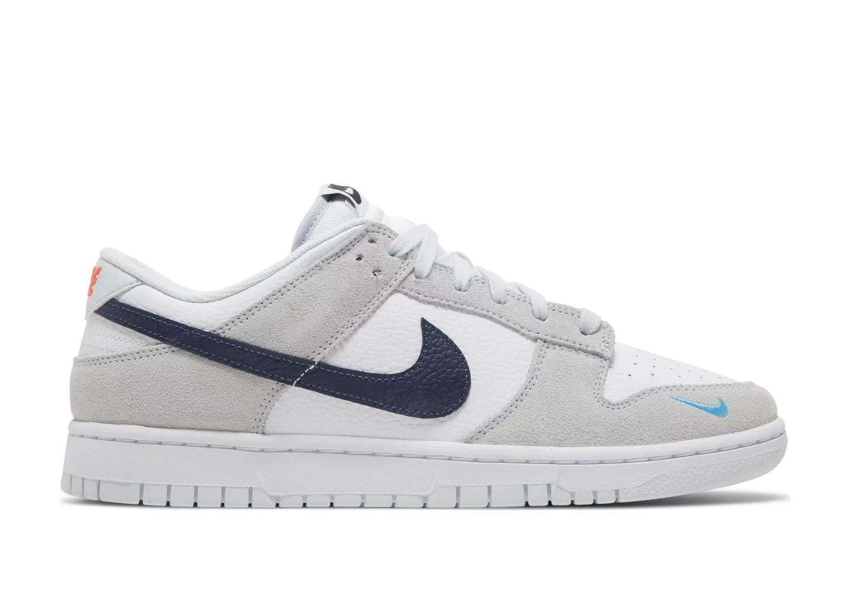 Nike Dunk Low White Grey Navy Aqua Mini Swoosh - My Suti