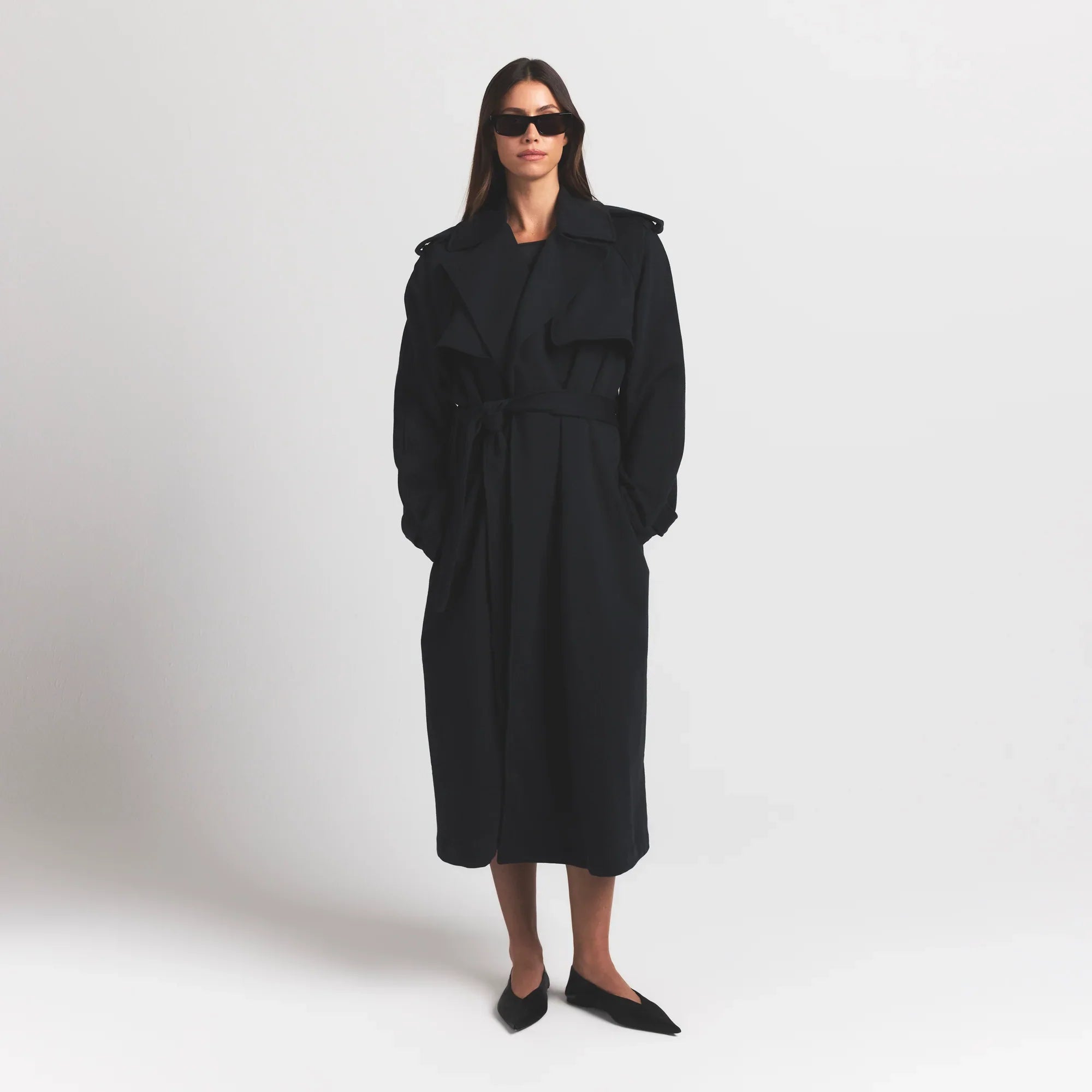 SKIMS BOYFRIEND FLEECE OVERBedenD TRENCH COAT | ONYX