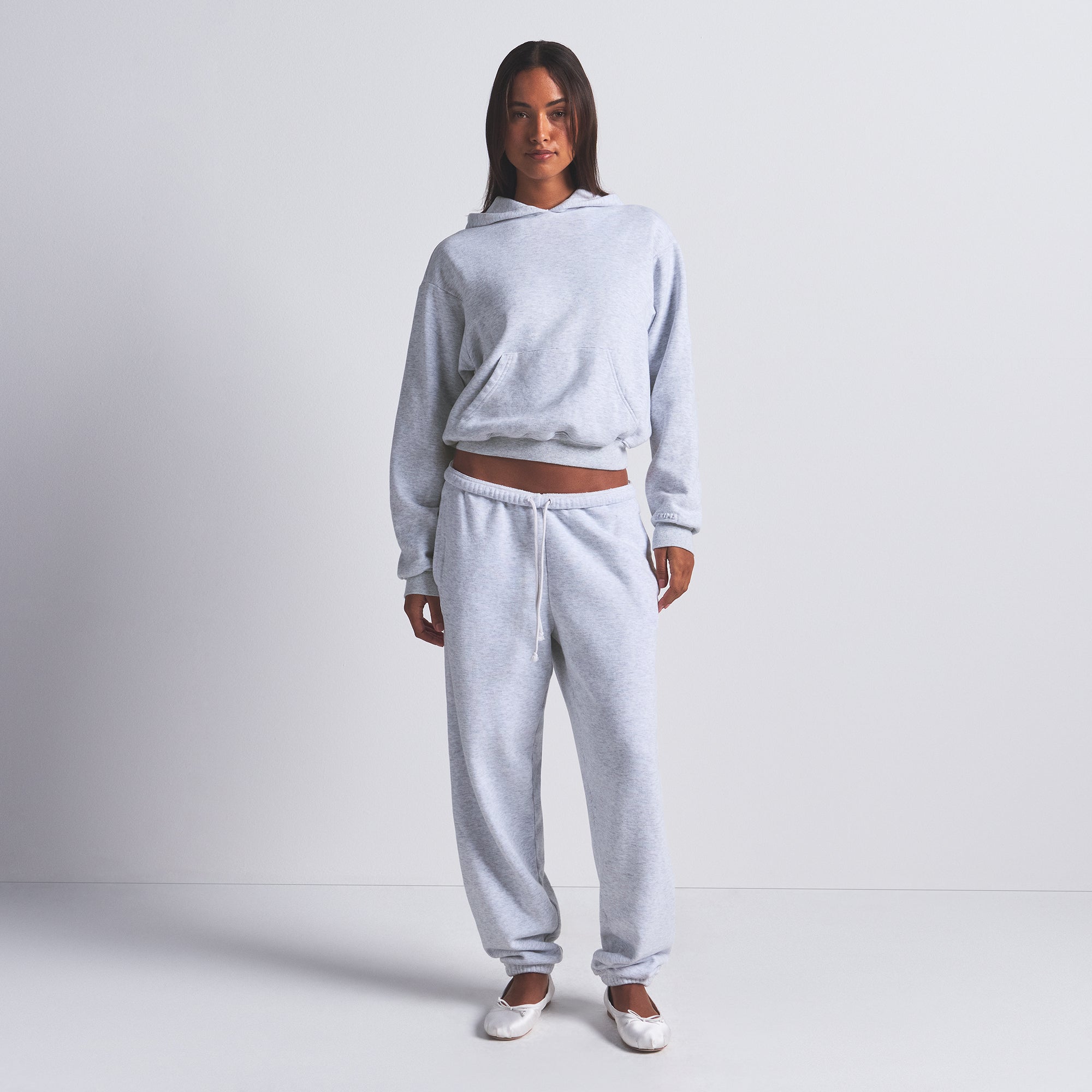 SKIMS COTTON FLEECE CLASSIC HOODIE | LIGHT HEATHER GREY