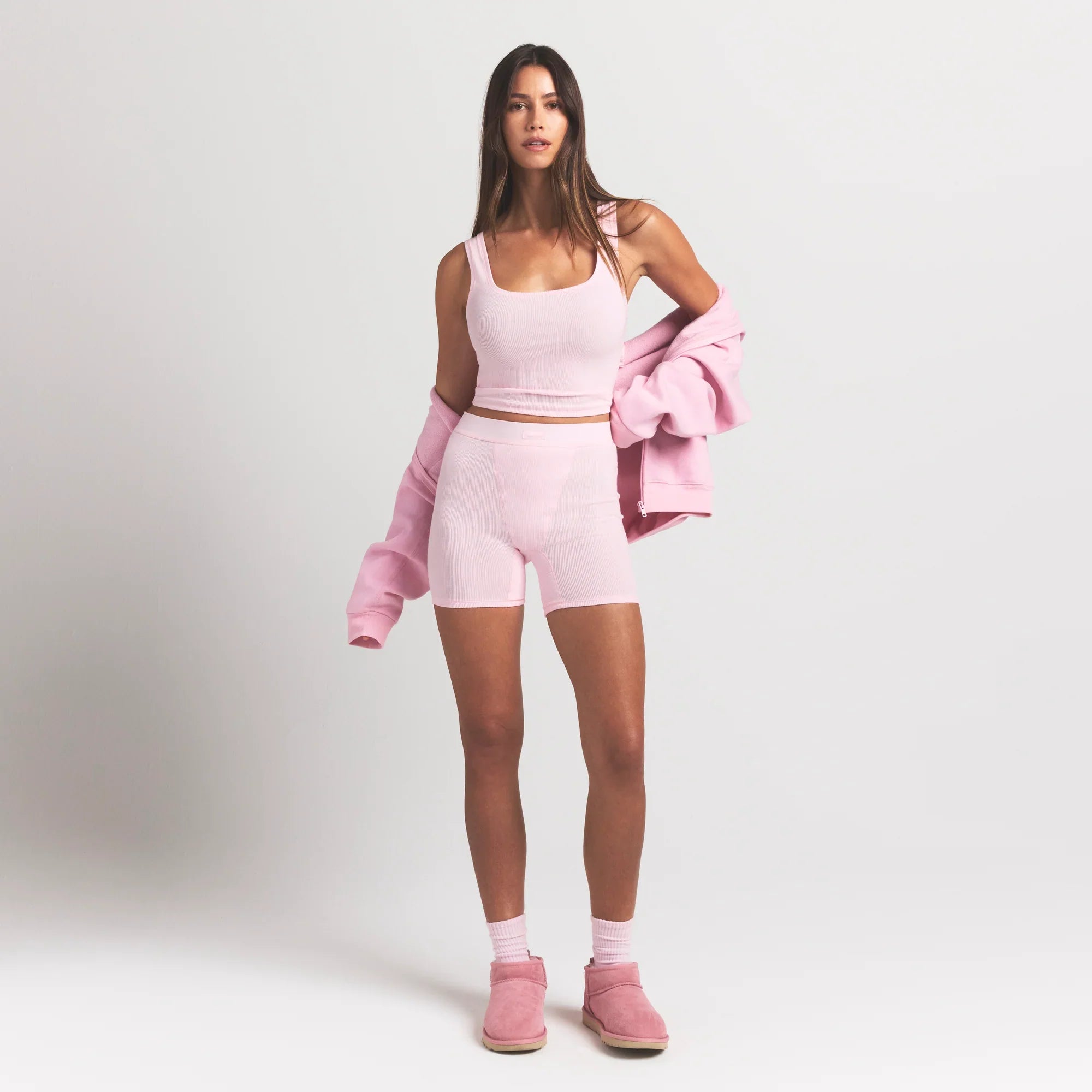 SKIMS COTTON RIB BOXER | CHERRY BLOSSOM