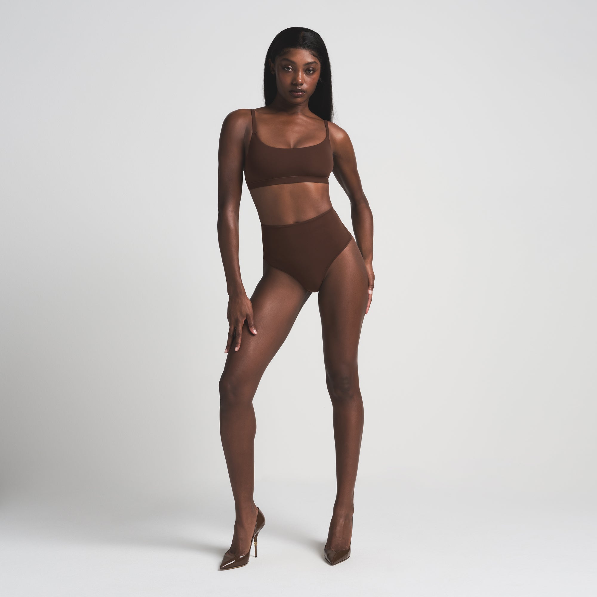 SKIMS FITS EVERYBODY HIGH-WAISTED THONG | COCOA