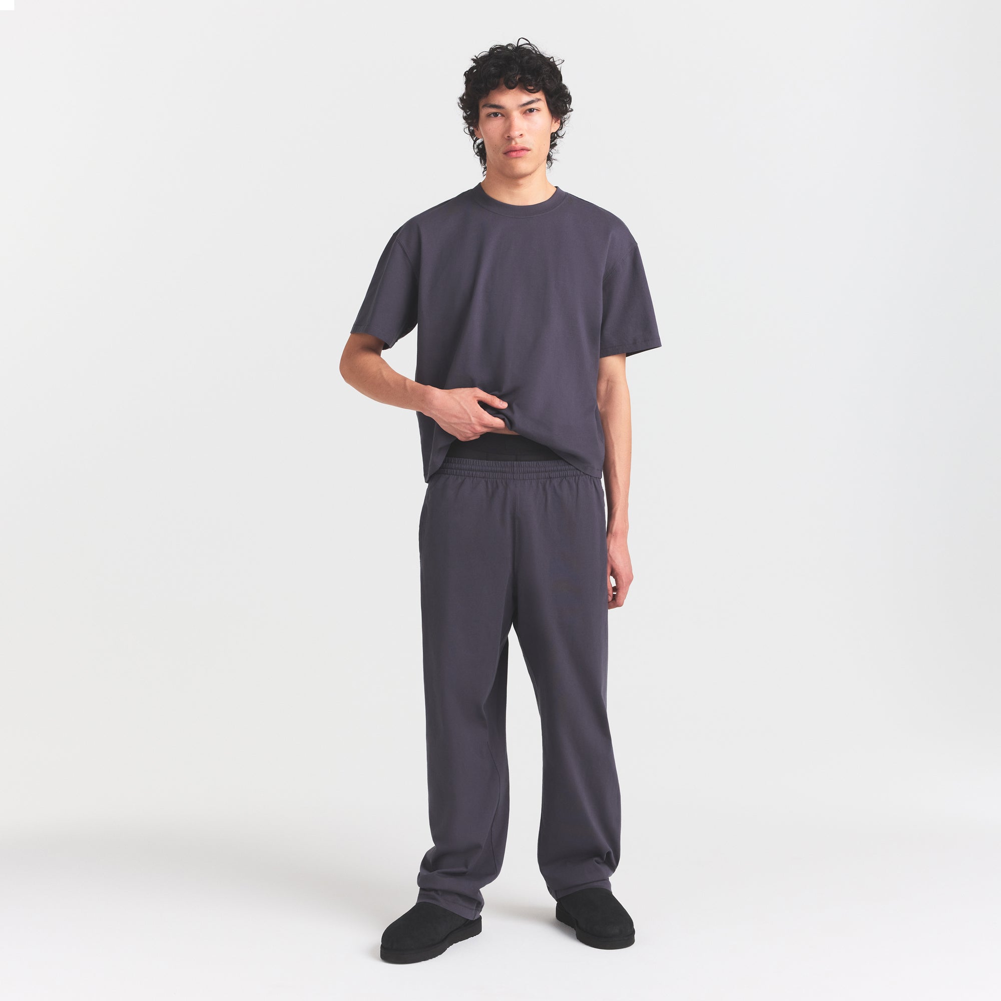 SKIMS HEAVYWEIGHT COTTON MENS RELAXED PANT | RAVEN