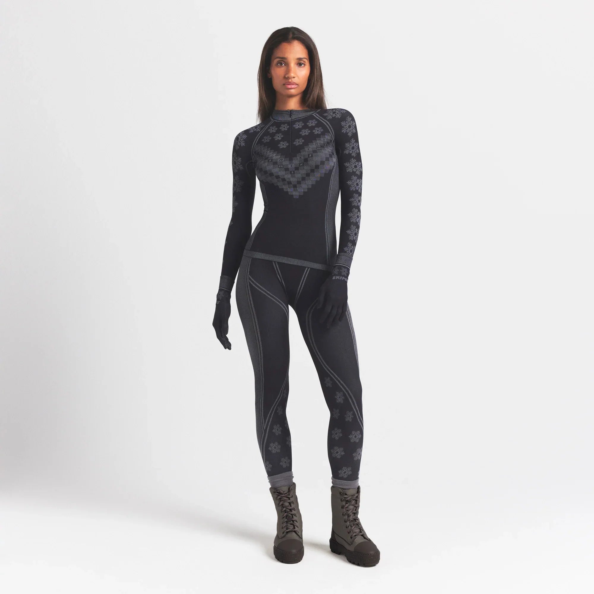 SKIMS FIRST LAYERS LEGGING | OBSIDIAN WINTER FAIR ISLE