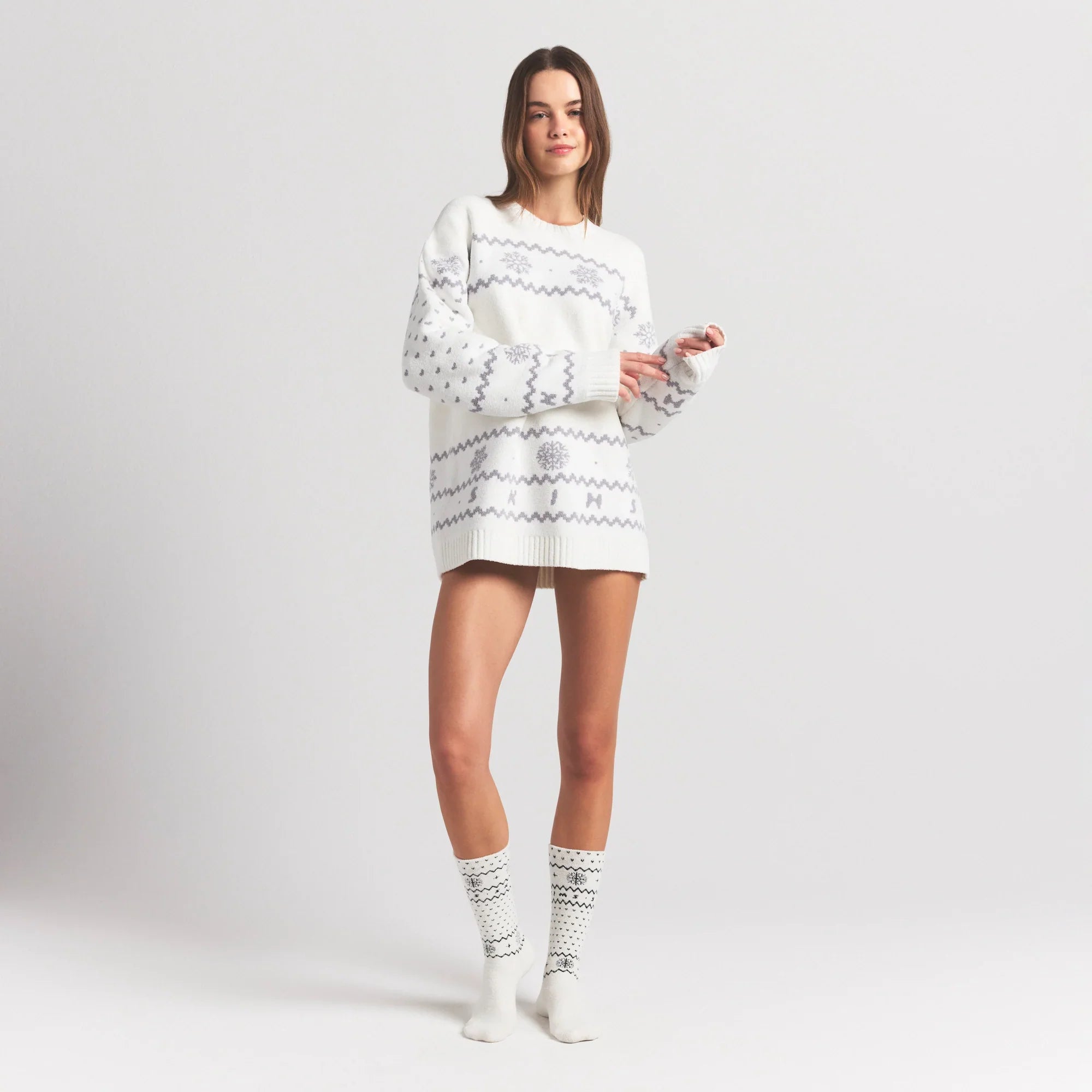 SKIMS COZY LITE SOCK | MARBLE HEART FAIR ISLE