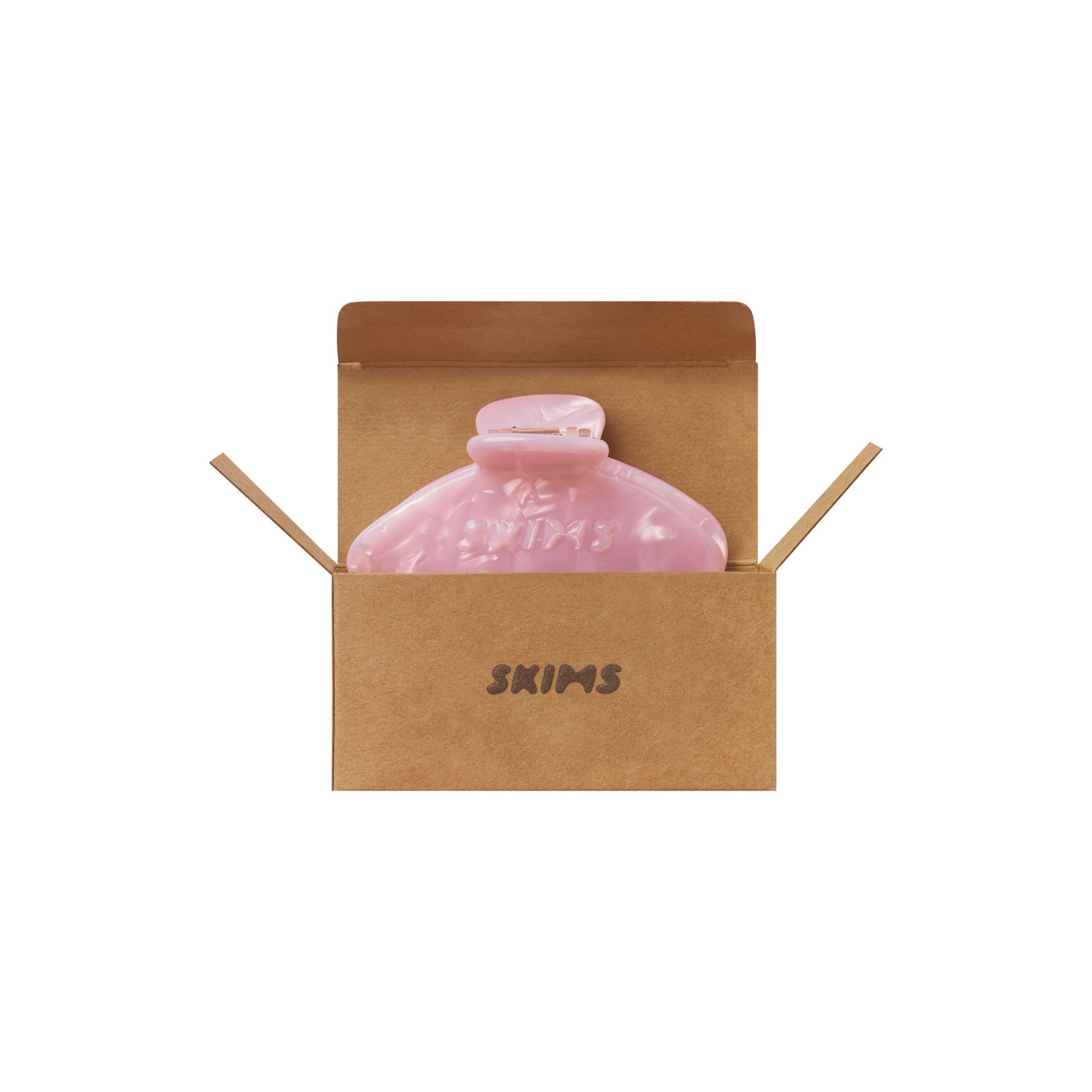 SKIMS GETTING READY ACCESSORIES EMBOSSED LOGO CLAW CLIP | BARELY PINK PEARL