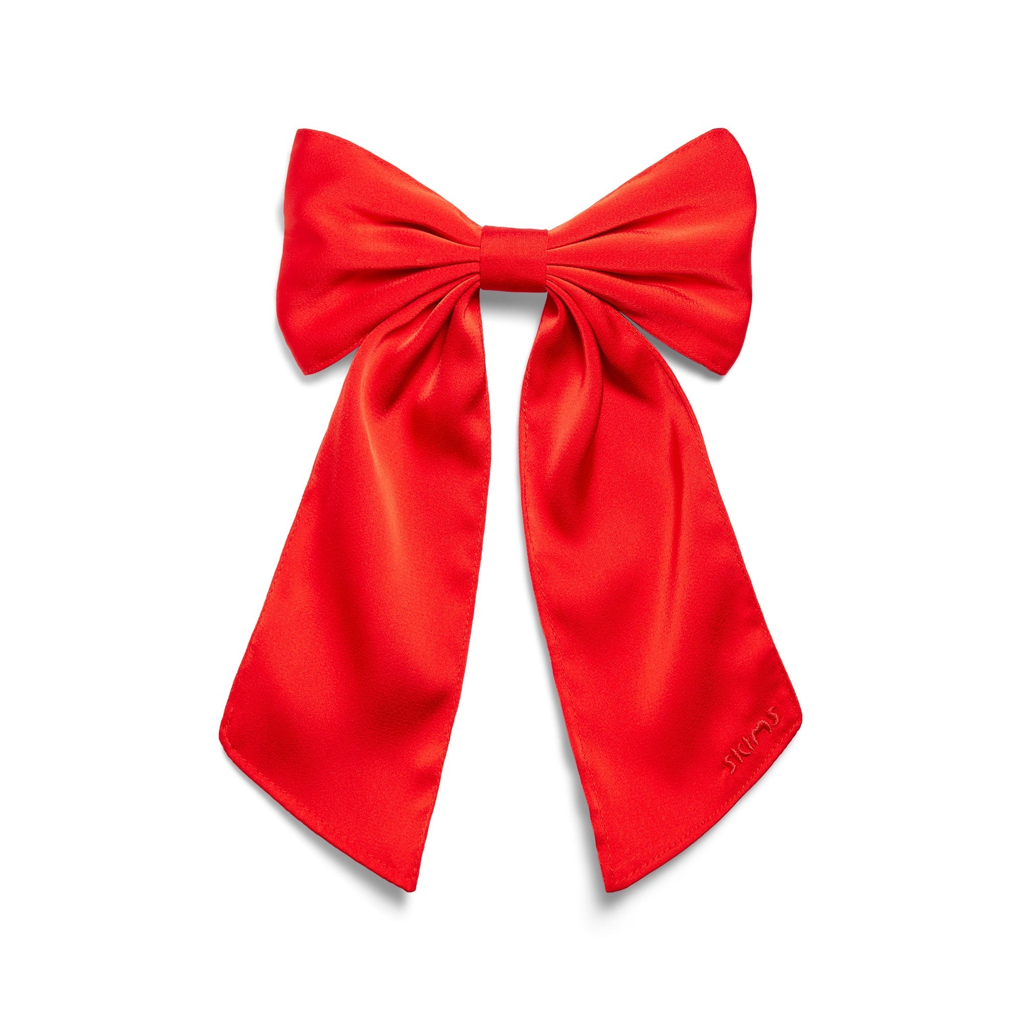 SKIMS SATIN JUMBO BOW CLIP | RUBY