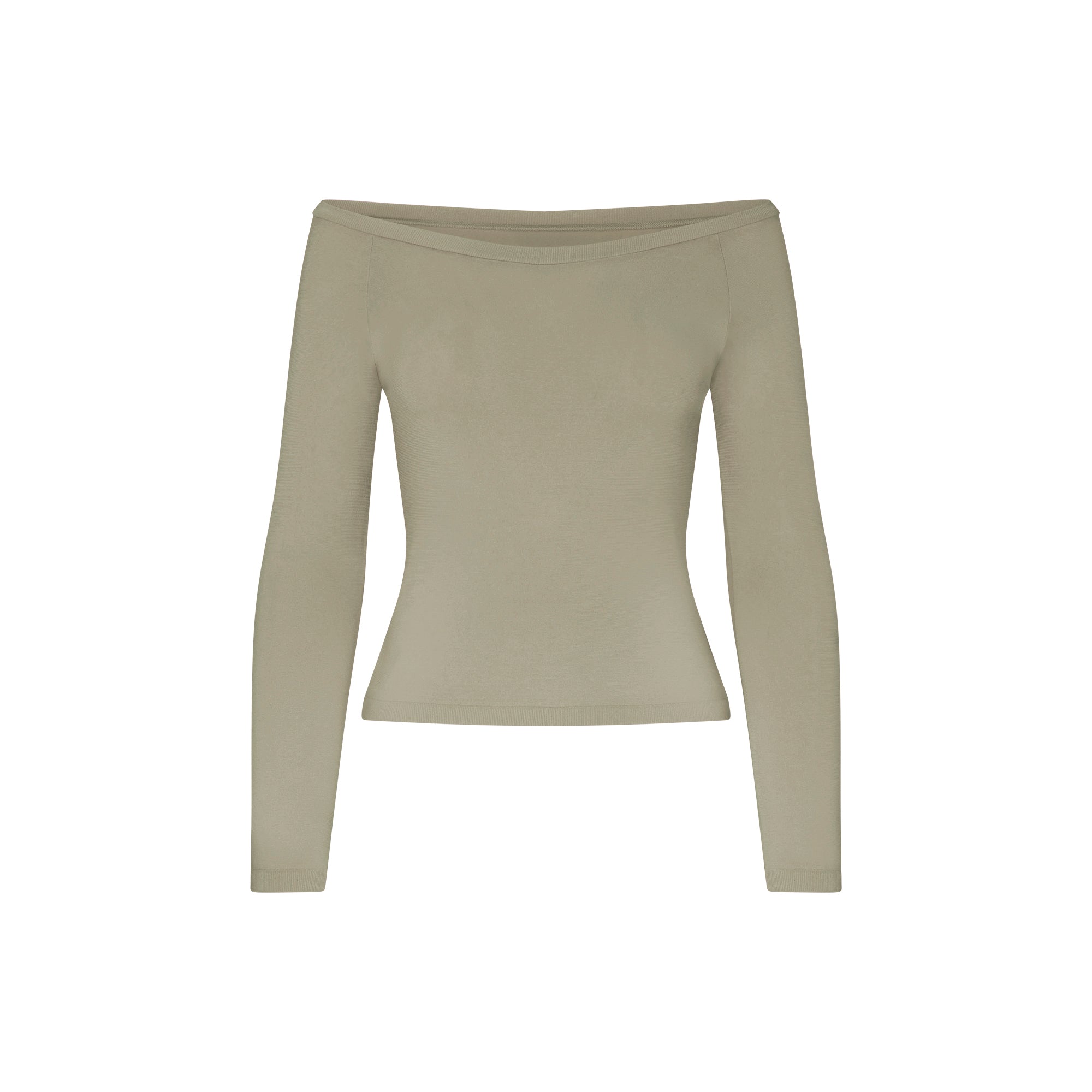 NikeSKIMS STRETCH KNIT LONG SLEEVE BOATNECK TOP | DUNE