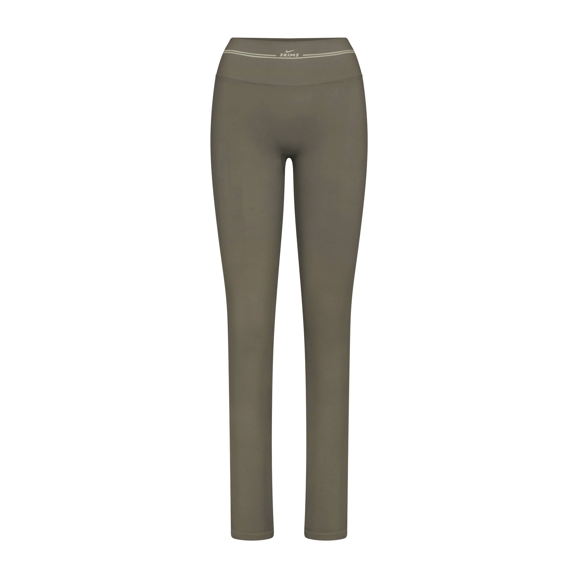 NikeSKIMS RIBBED SEAMLESS 34" STRAIGHT LEGGING | DUSTY OAKMOSS