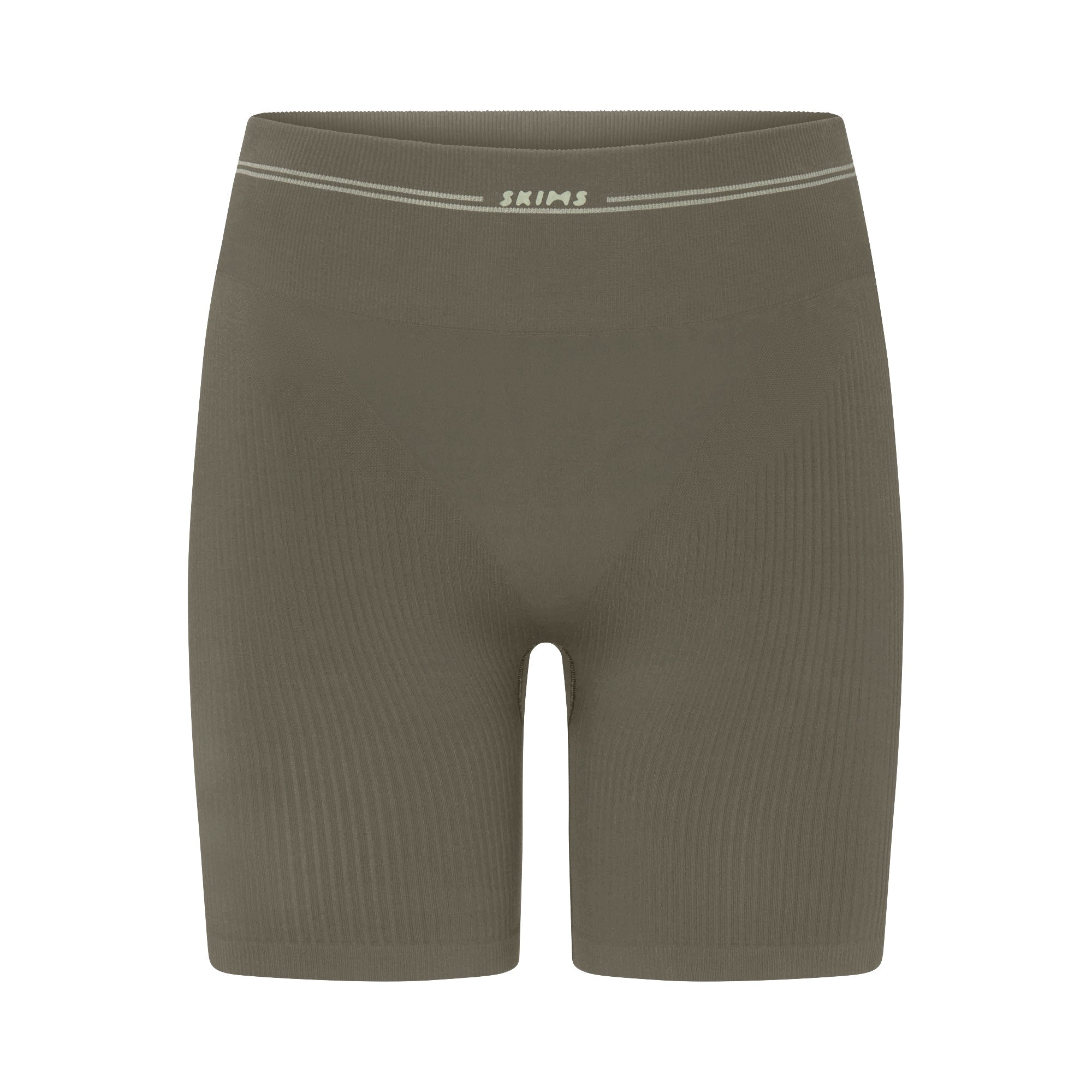 NikeSKIMS RIBBED SEAMLESS 5" BIKER SHORT | DUSTY OAKMOSS