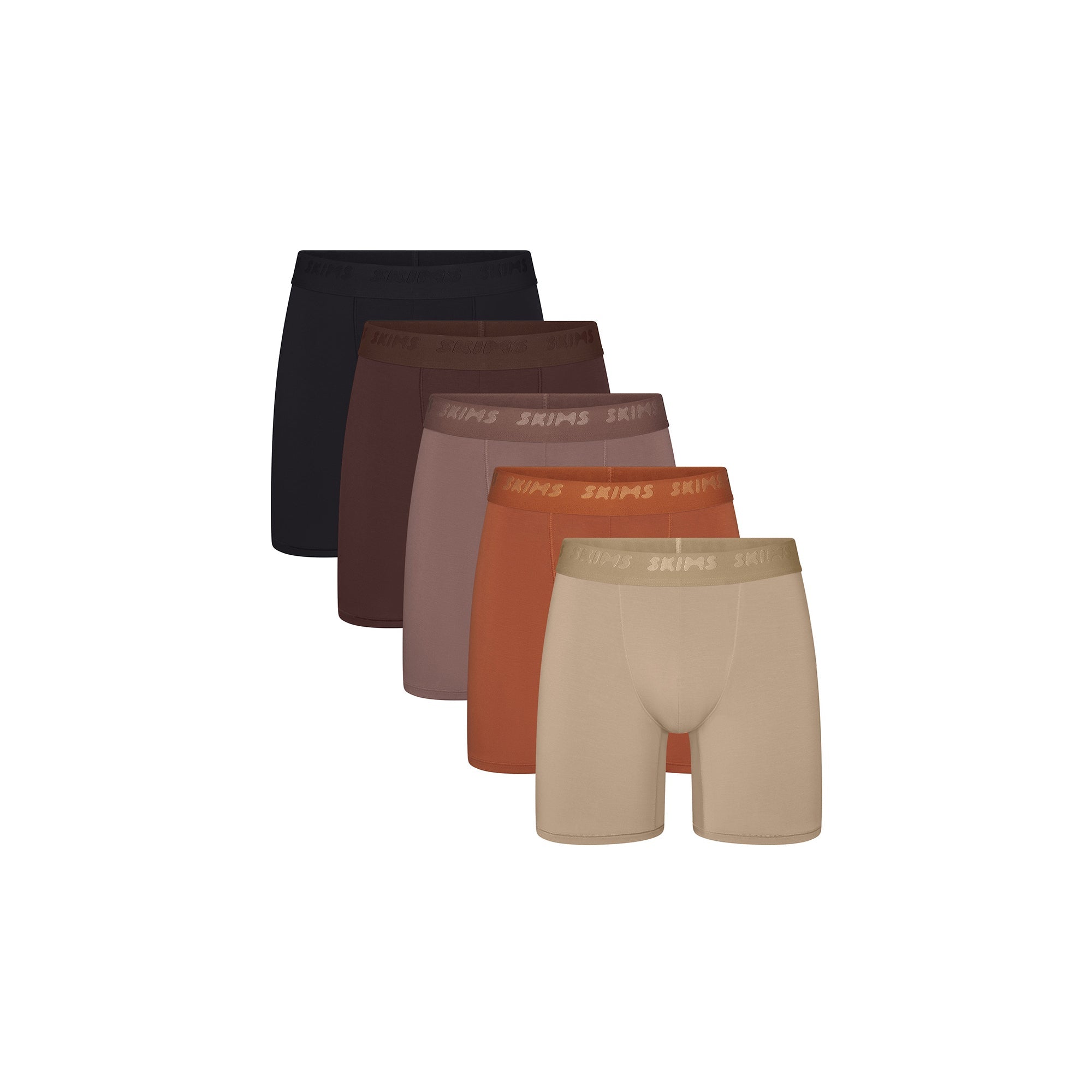 SKIMS STRETCH MENS 5" BOXER BRIEF 5-PACK | COCOA MULTI