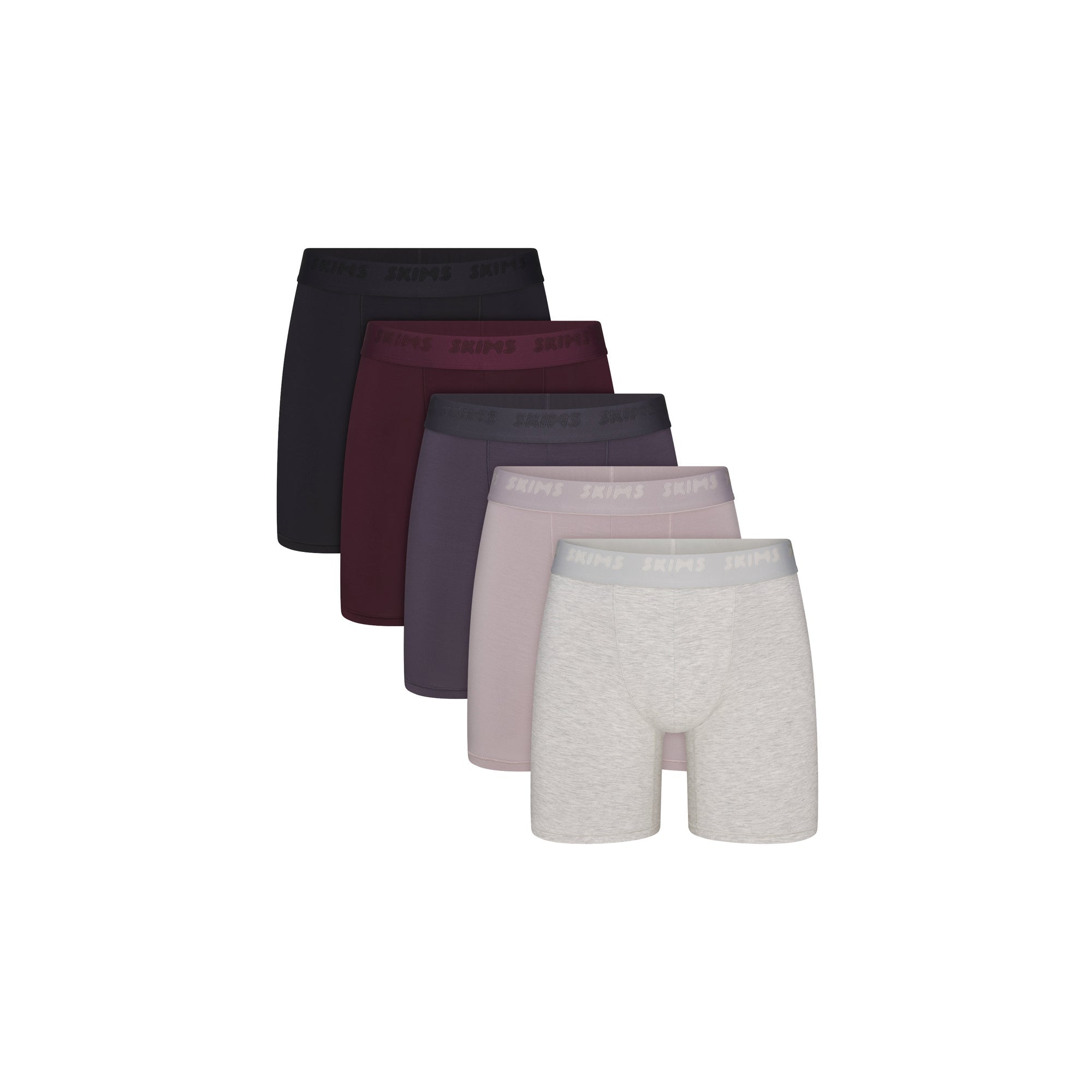 SKIMS STRETCH MENS 5" BOXER BRIEF 5-PACK | RAVEN CURRANT MULTI