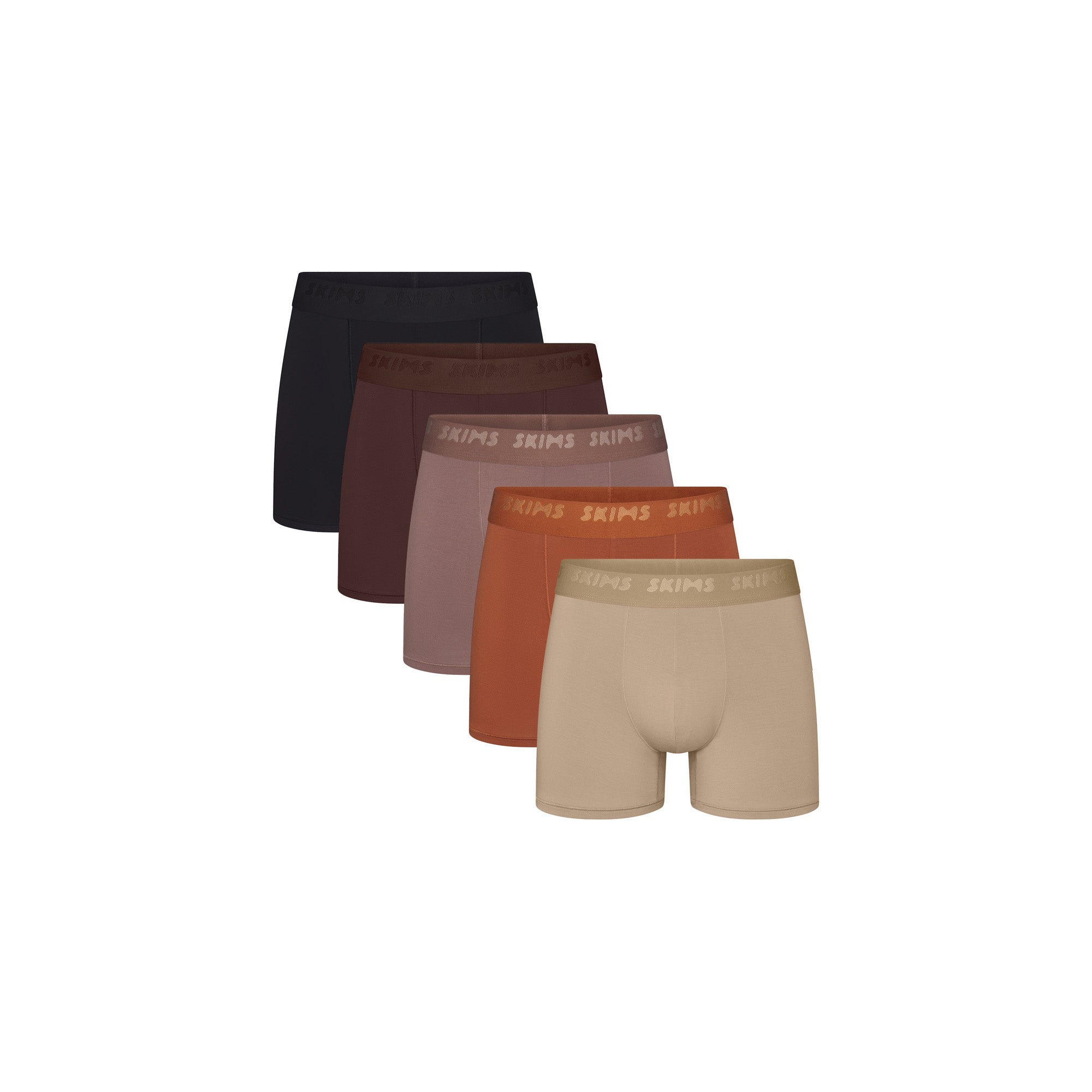 SKIMS STRETCH MENS 3" BOXER BRIEF 5-PACK | COCOA MULTI