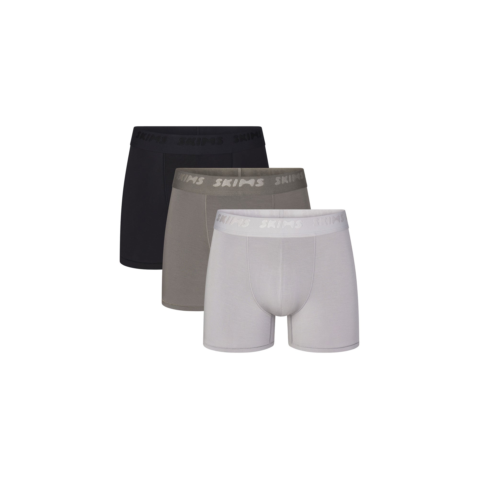 SKIMS STRETCH MENS 3" BOXER BRIEF 3-PACK | GUNMETAL MULTI