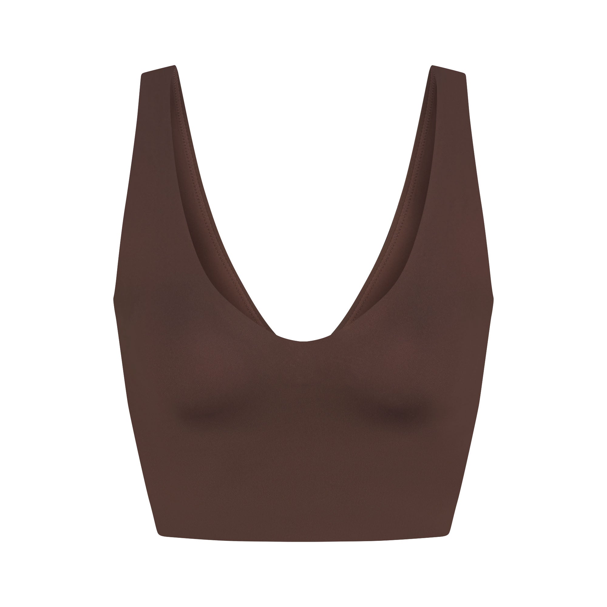 NikeSKIMS MATTE V-NECK BRA TOP | DARK SEPIA