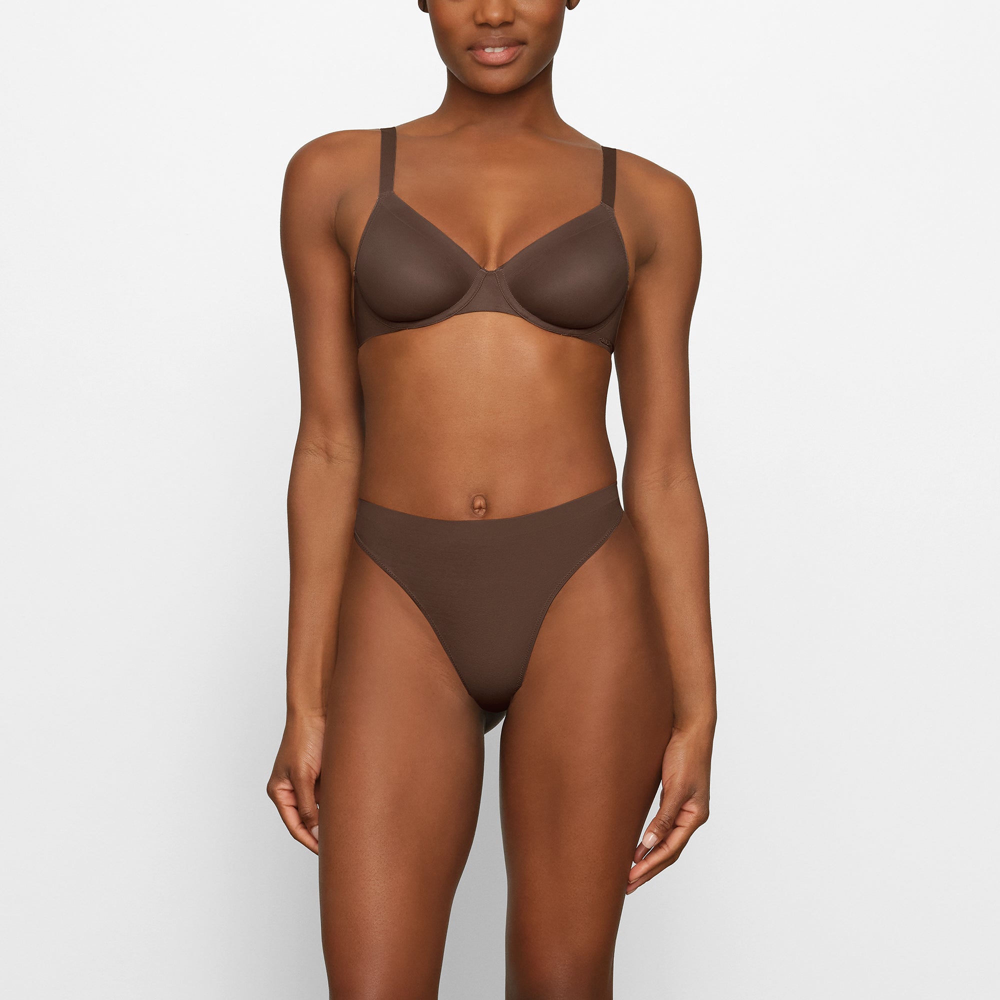 SKIMS NO SHOW UNLINED DEMI BRA | ESPRESSO