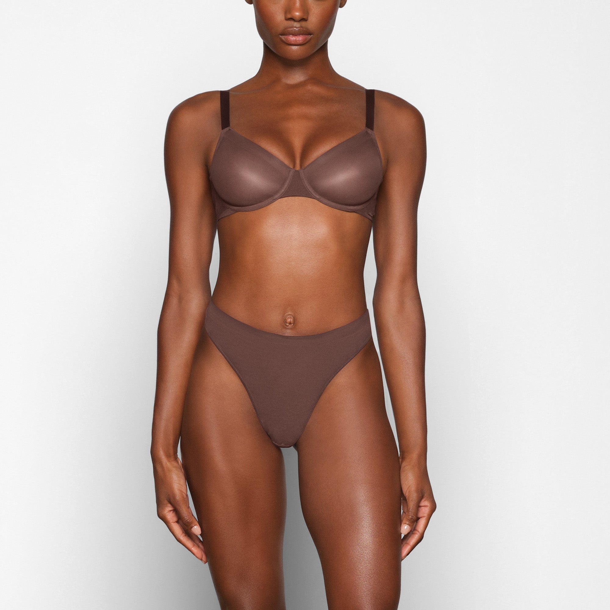 SKIMS NO SHOW UNLINED DEMI BRA | COCOA