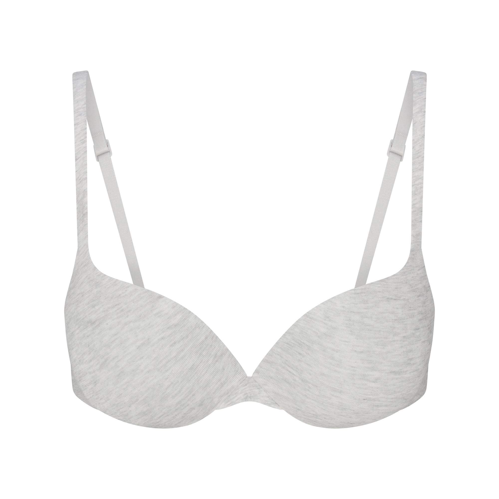 SKIMS EVERYDAY COTTON ULTIMATE TEARDROP PUSH-UP BRA | LIGHT HEATHER GREY