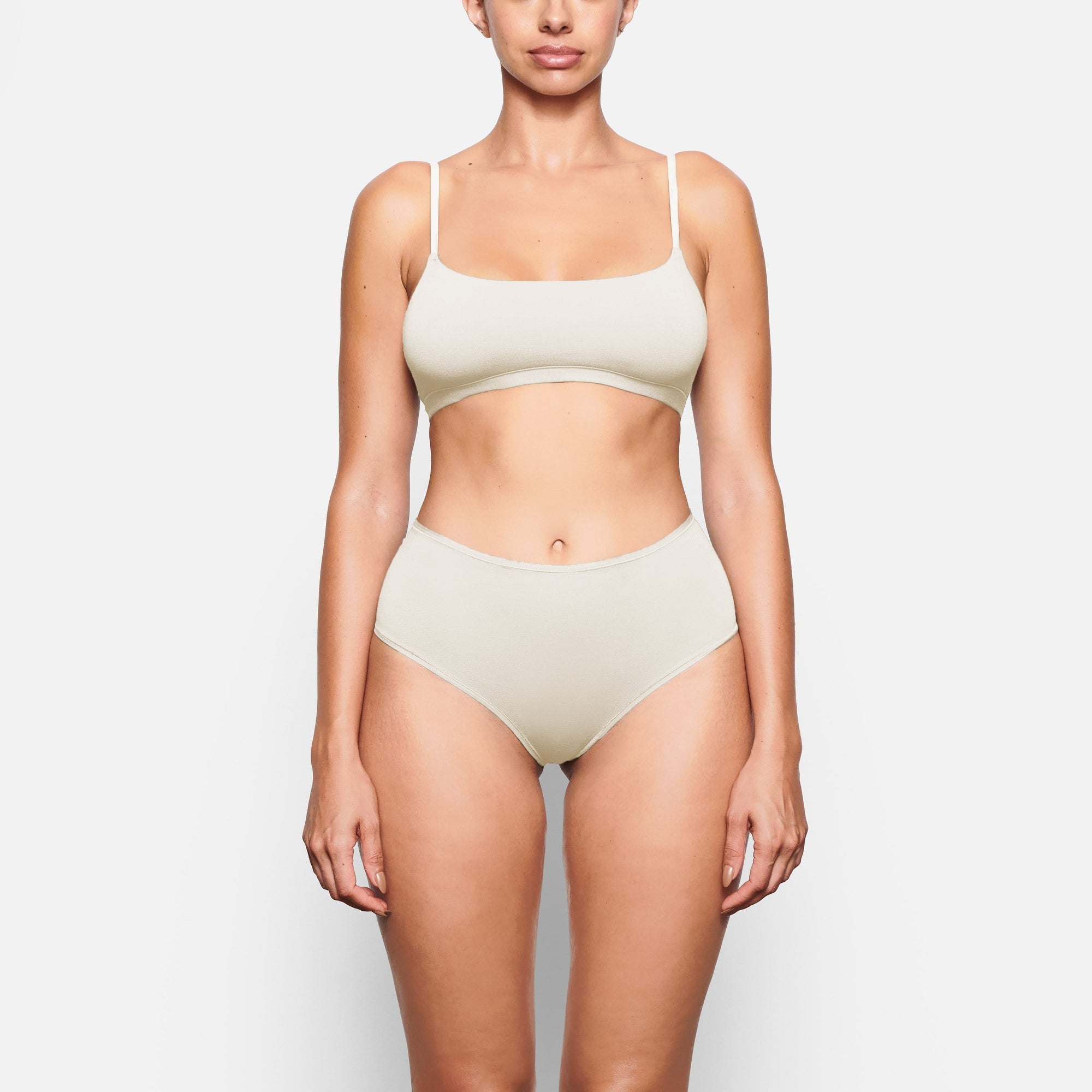 SKIMS COTTON JERSEY SCOOP BRALETTE | BONE