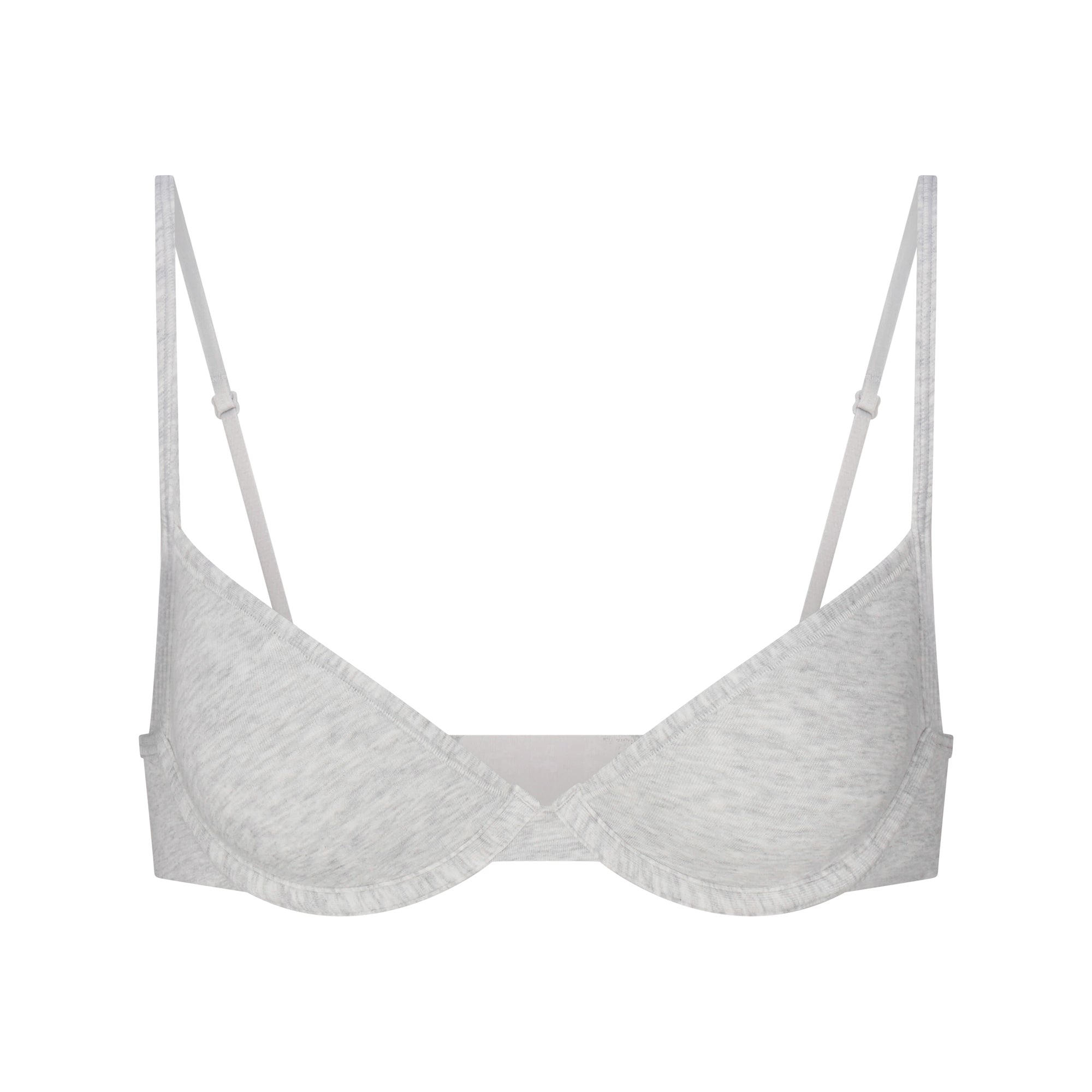 SKIMS EVERYDAY COTTON UNLINED DEMI BRA | LIGHT HEATHER GREY