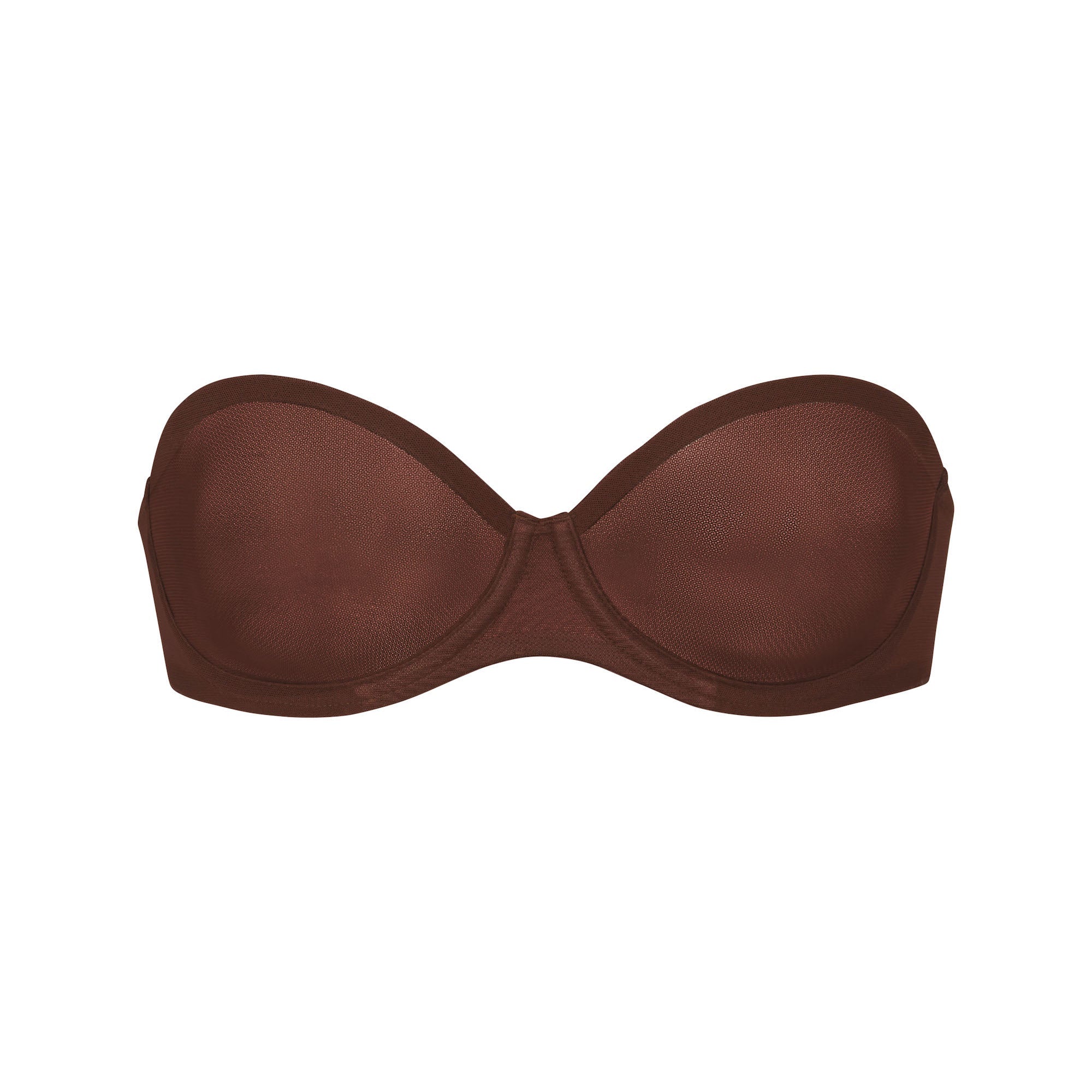 SKIMS ULTRA FINE MESH STRAPLESS BRA | MAHOGANY