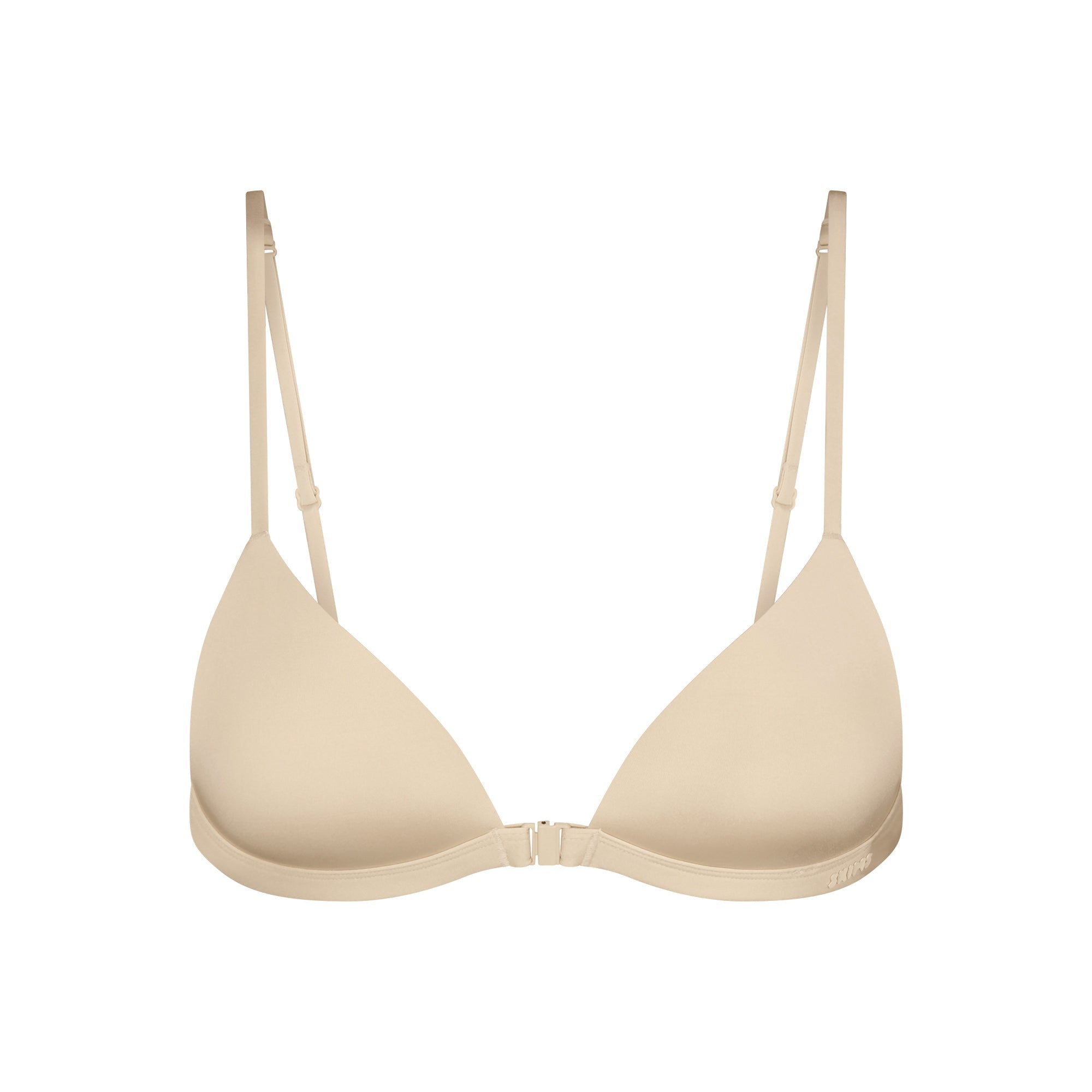 SKIMS WIRELESS FORM TRIANGLE FRONT CLOSE SUPER PUSH-UP BRA | SAND