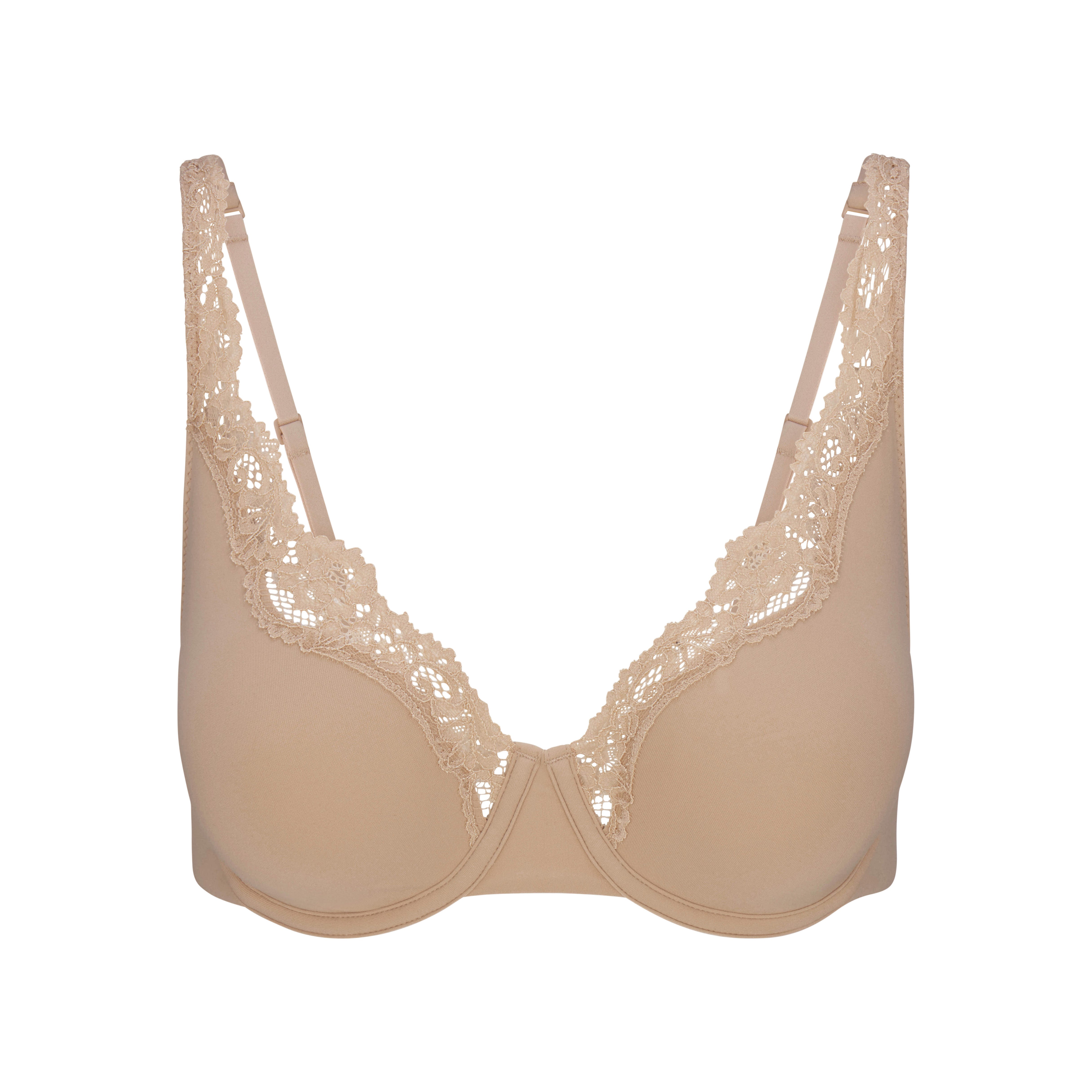 SKIMS FITS EVERYBODY LACE UNLINED FULL COVERAGE BRA | CLAY